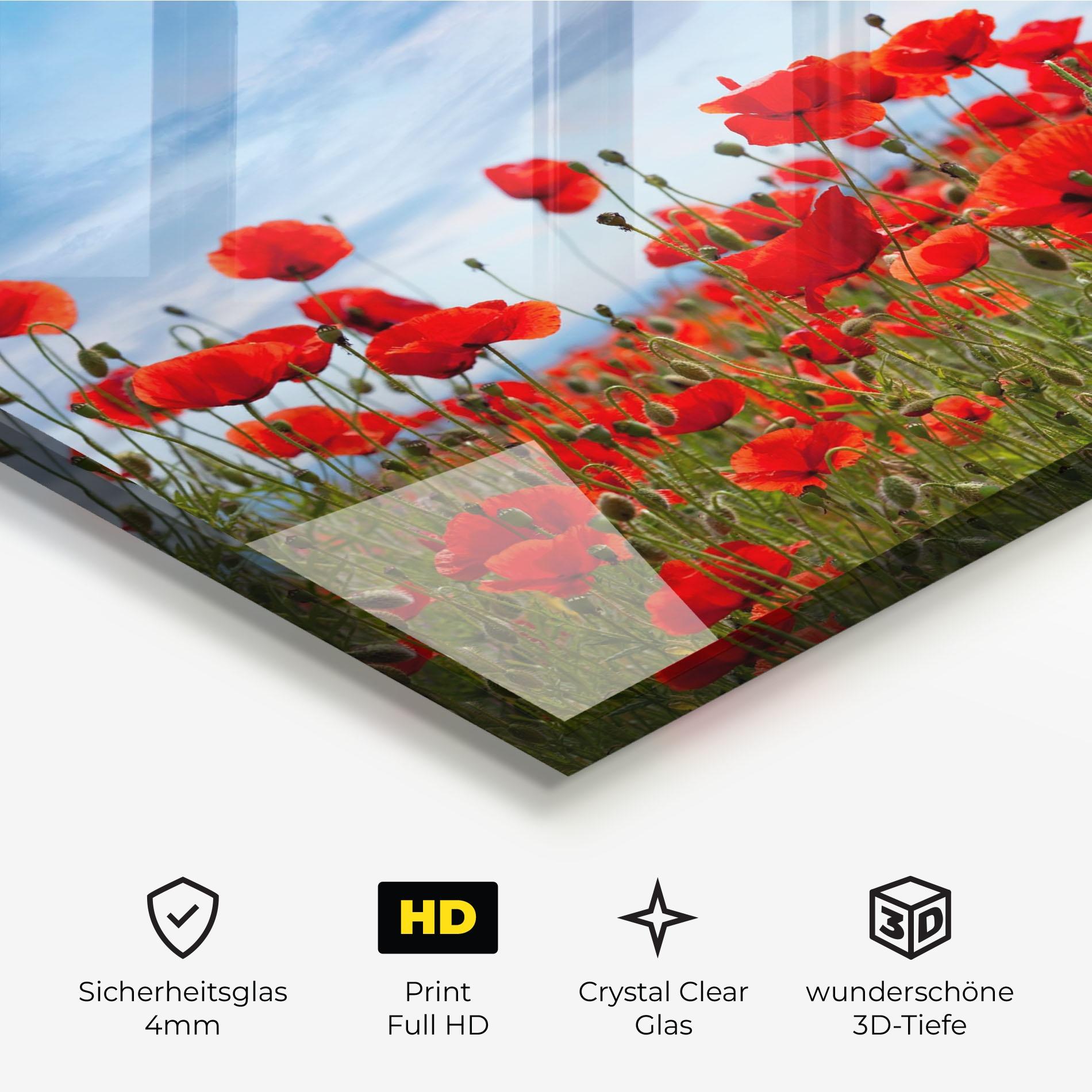 Glasbild Poppy Field mockup 3