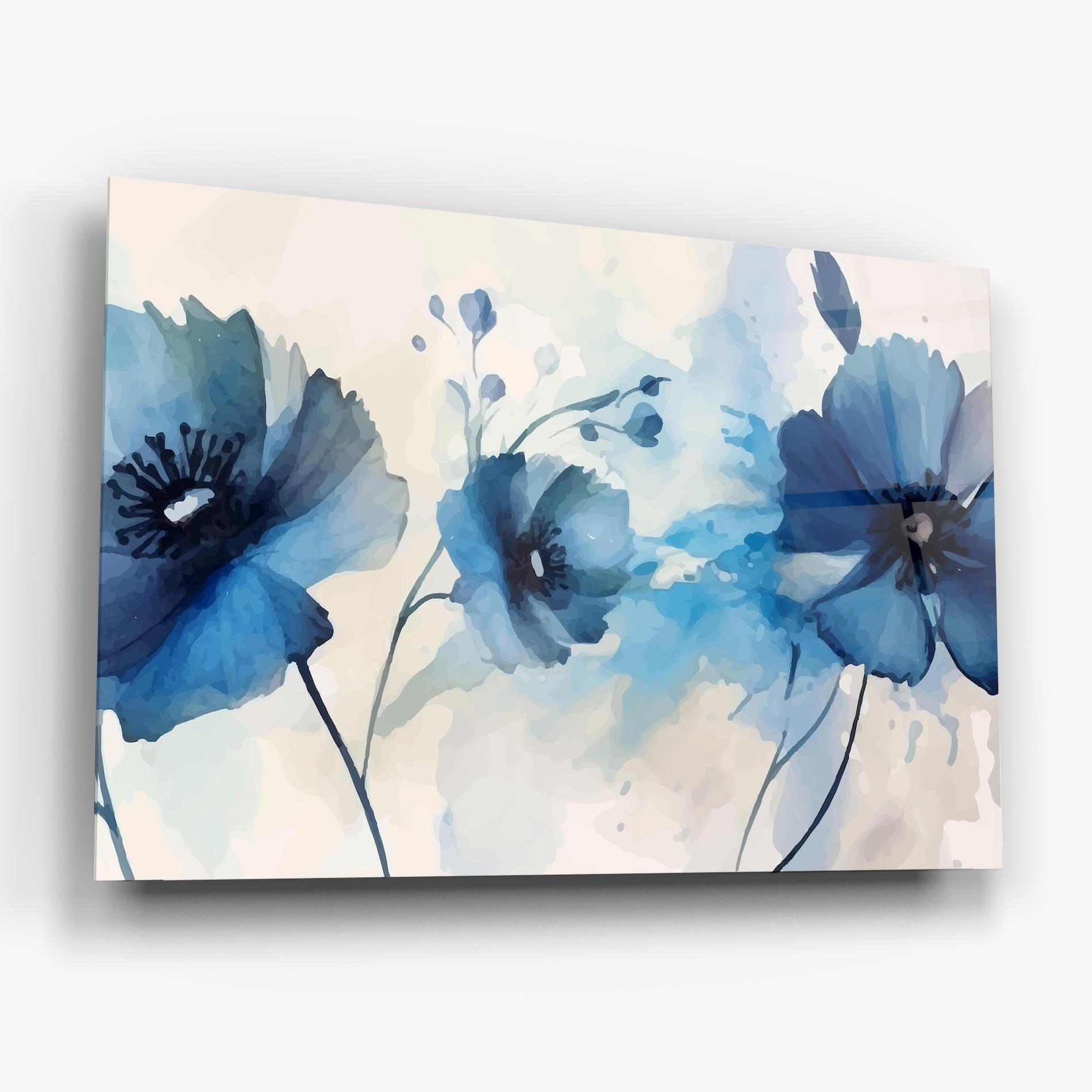 Glasbild Blue Poppies mockup 6