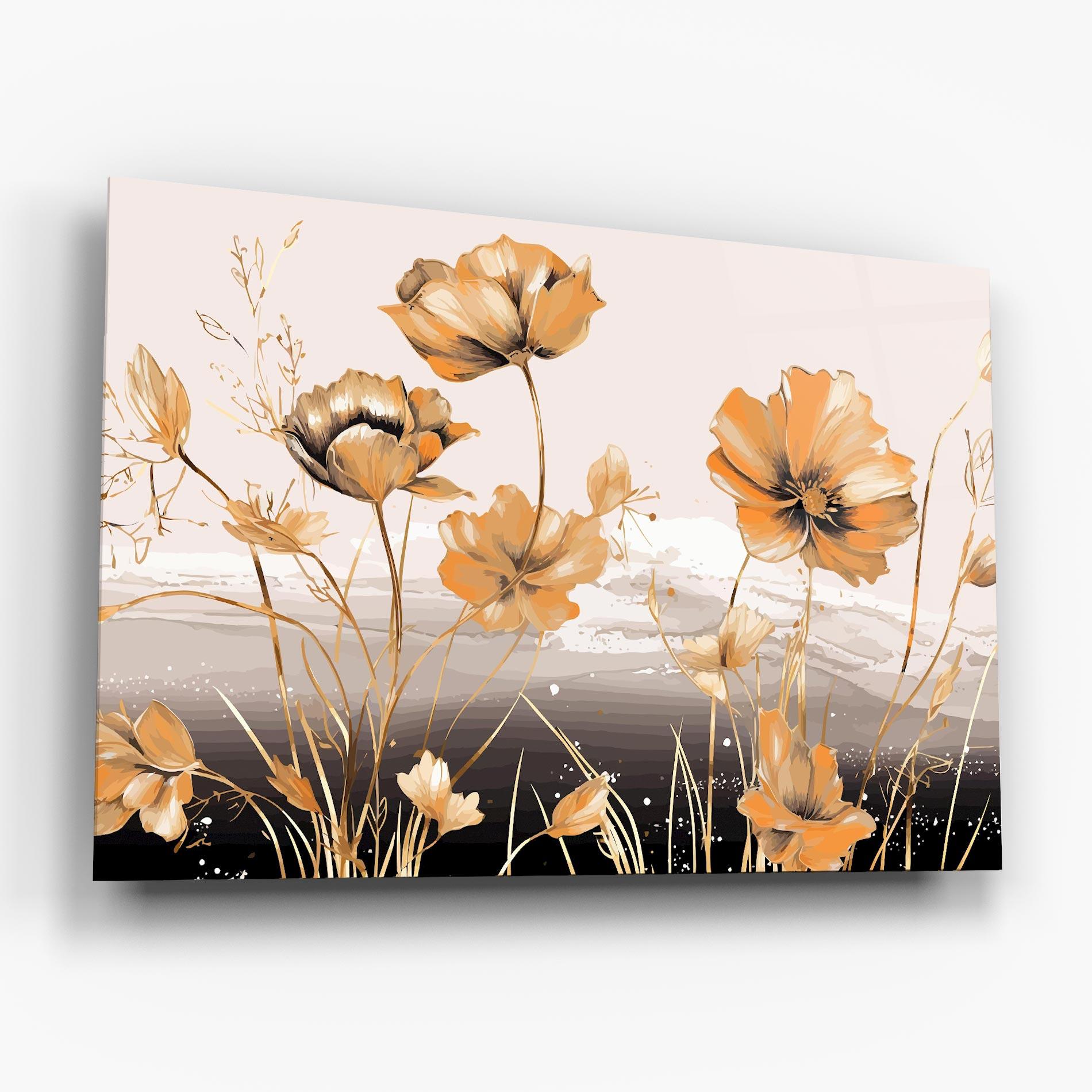 Glasbild Gold Black Poppy mockup 6