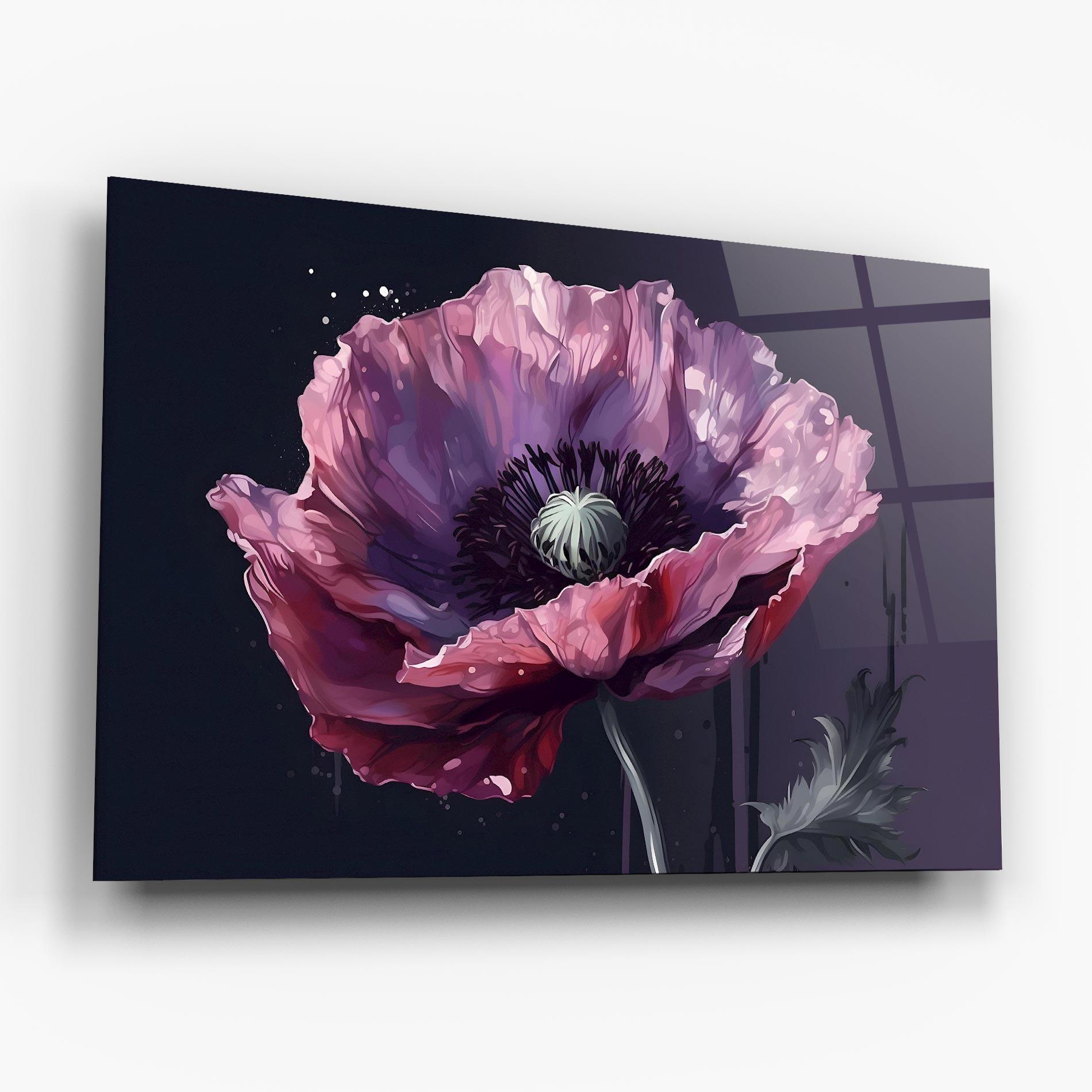 Glasbild Light Purple Poppy mockup 6