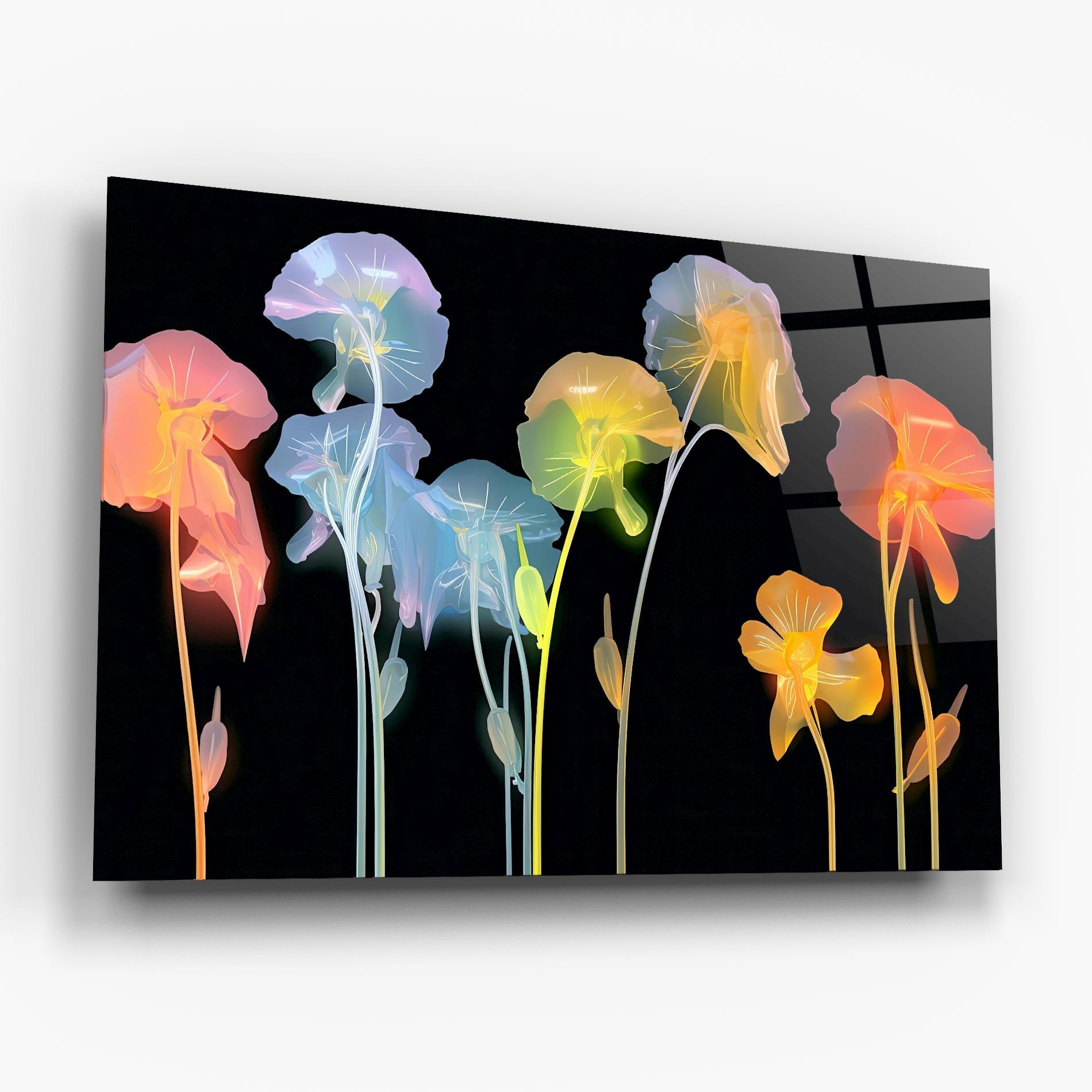 Glasbild Neon Poppy mockup 6