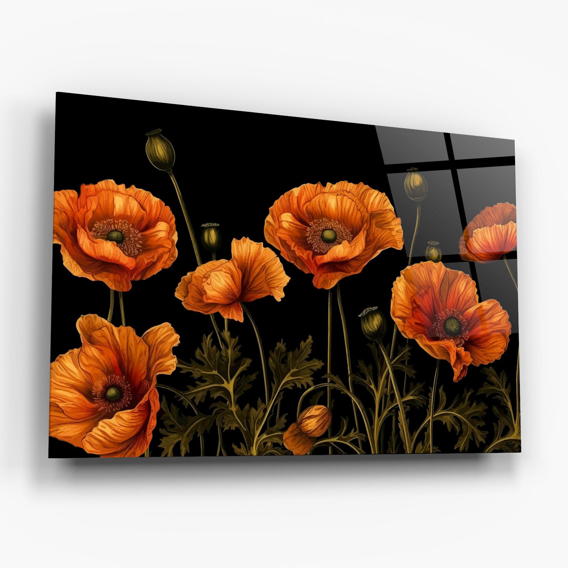 Glasbild Orange Poppies mockup 6
