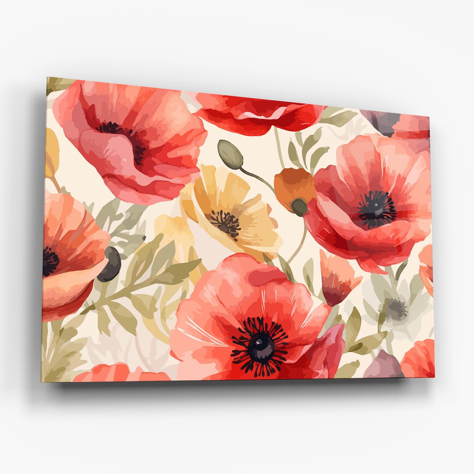 Glasbild Orange Red Poppy mockup 6