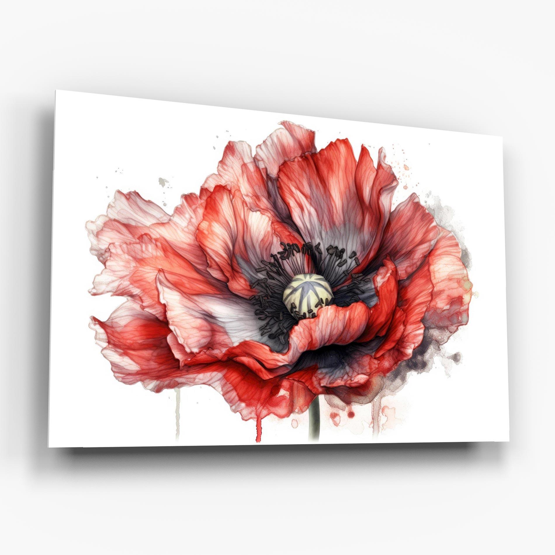 Glasbild Painted Red Poppy mockup 6