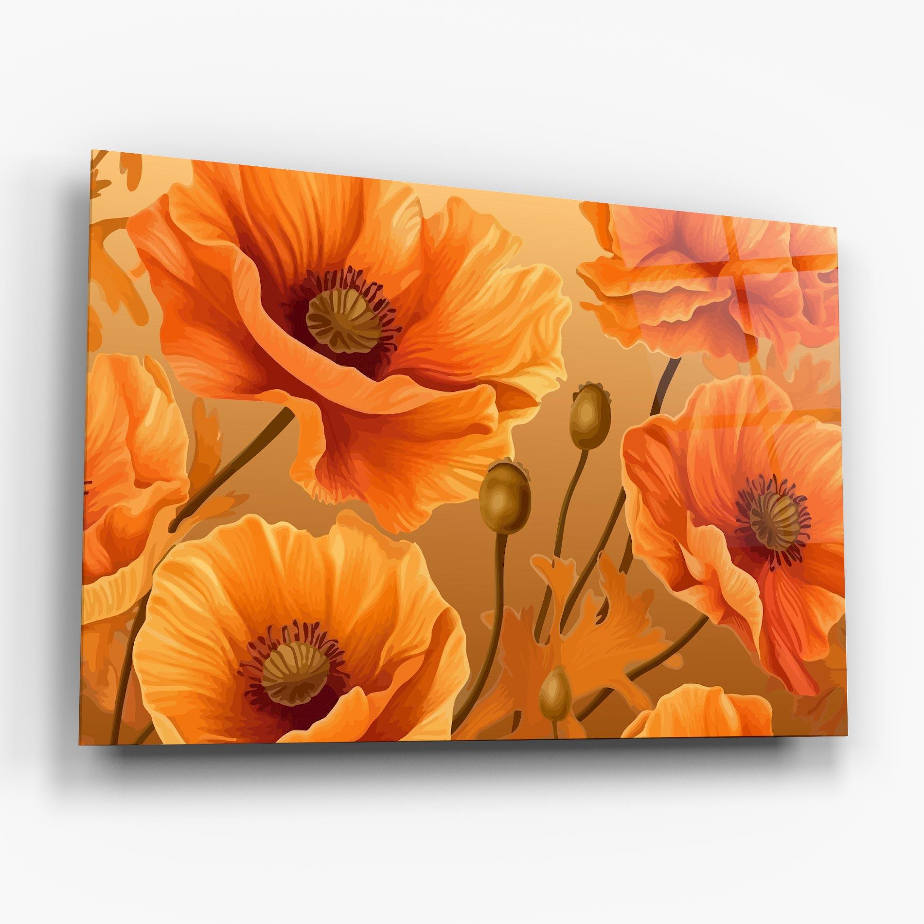 Glasbild Pastel Orange Poppy mockup 6