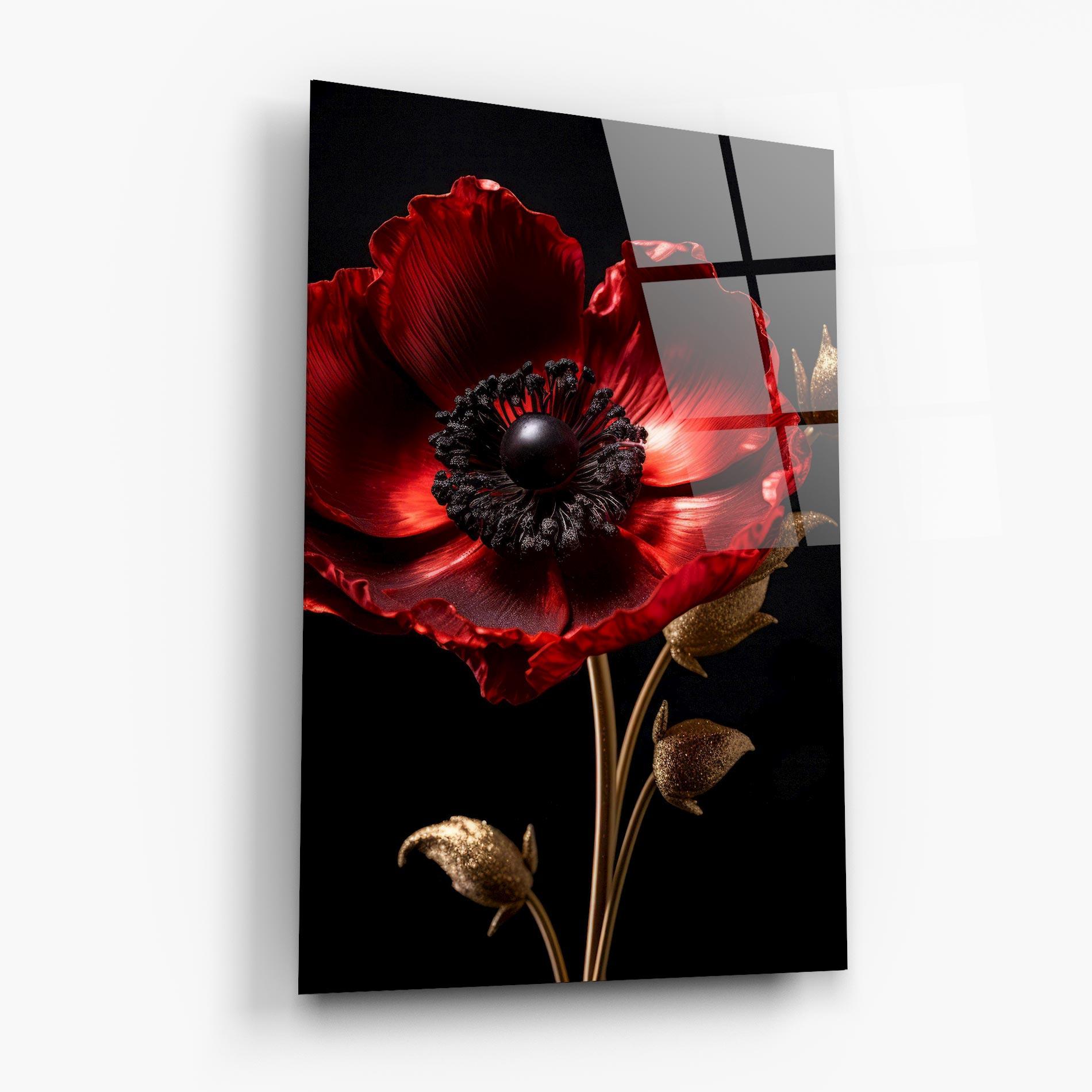 Glasbild Dark Red Poppy mockup 6