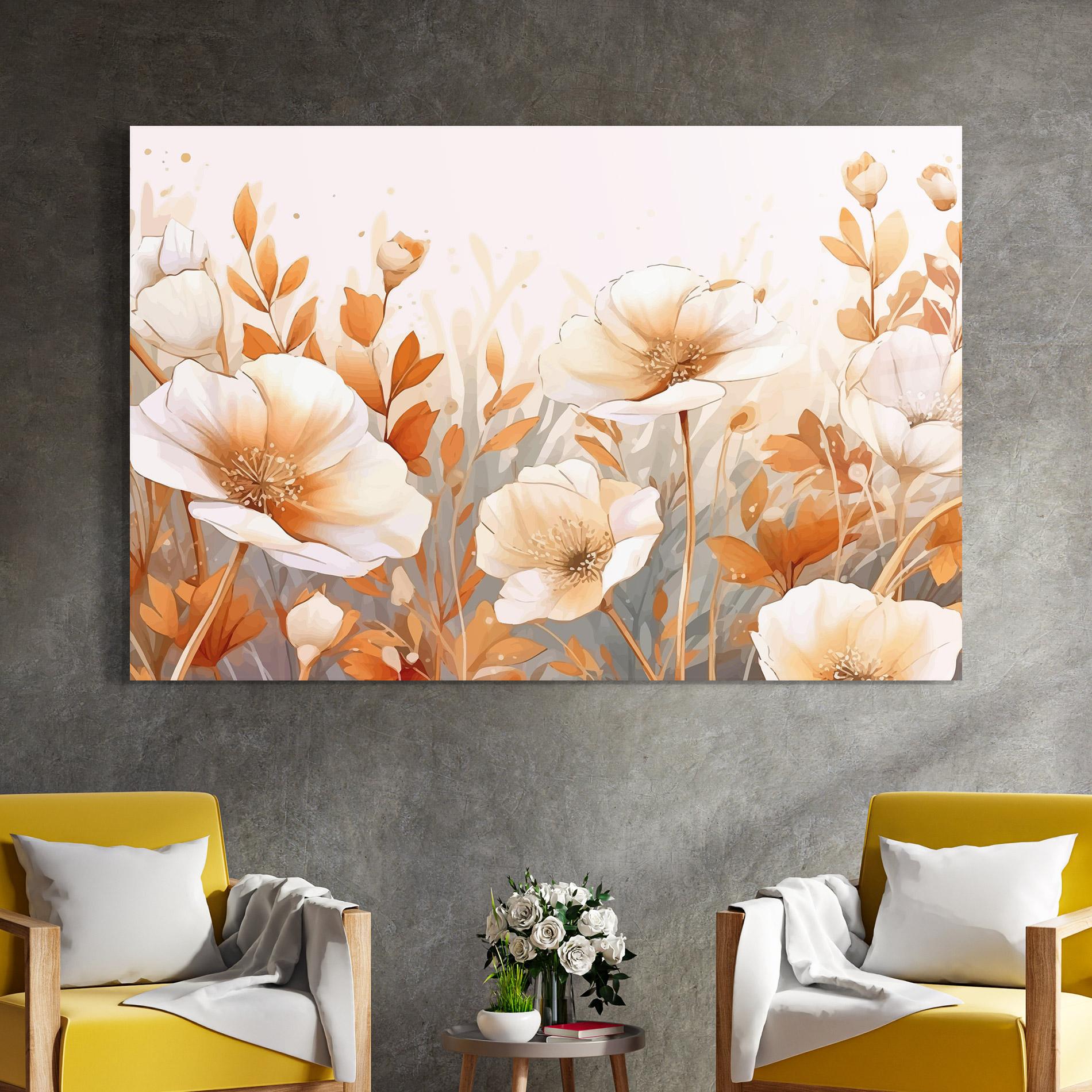 Glasbild Orange Cream Poppy mockup 4
