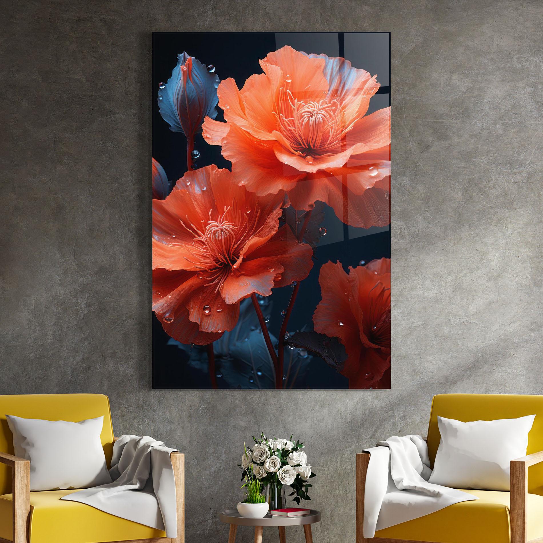 Glasbild Orange Poppy mockup 4