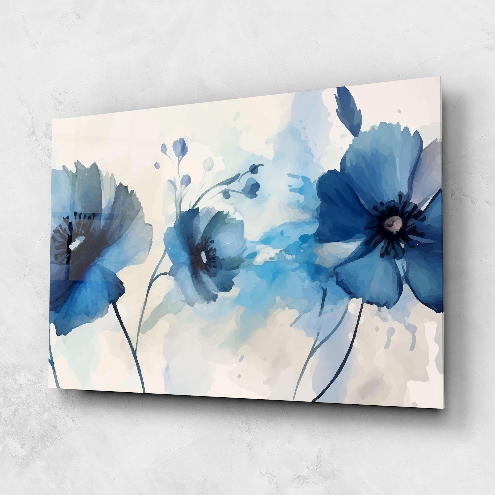 Glasbild Blue Poppies mockup 1