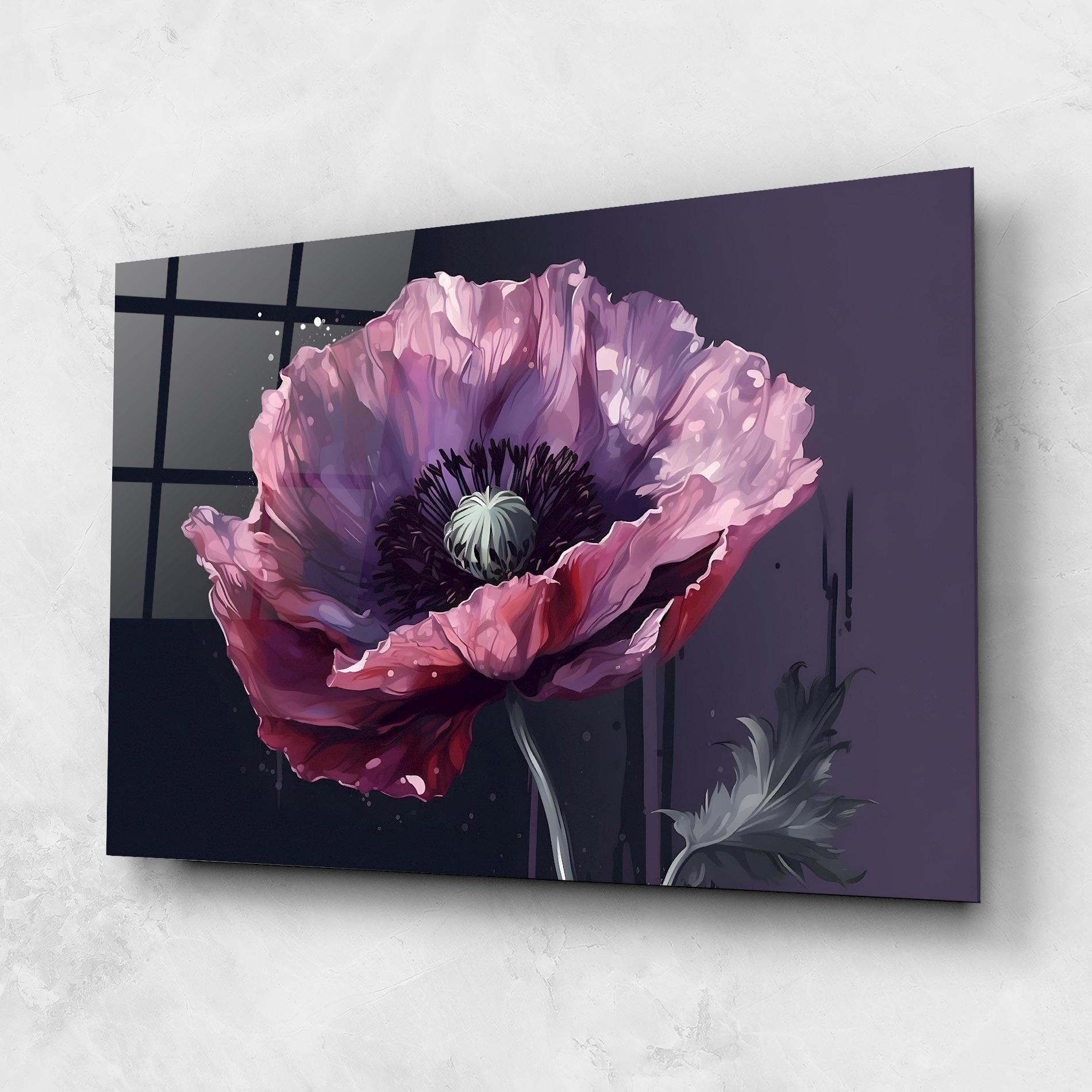 Glasbild Light Purple Poppy mockup 1