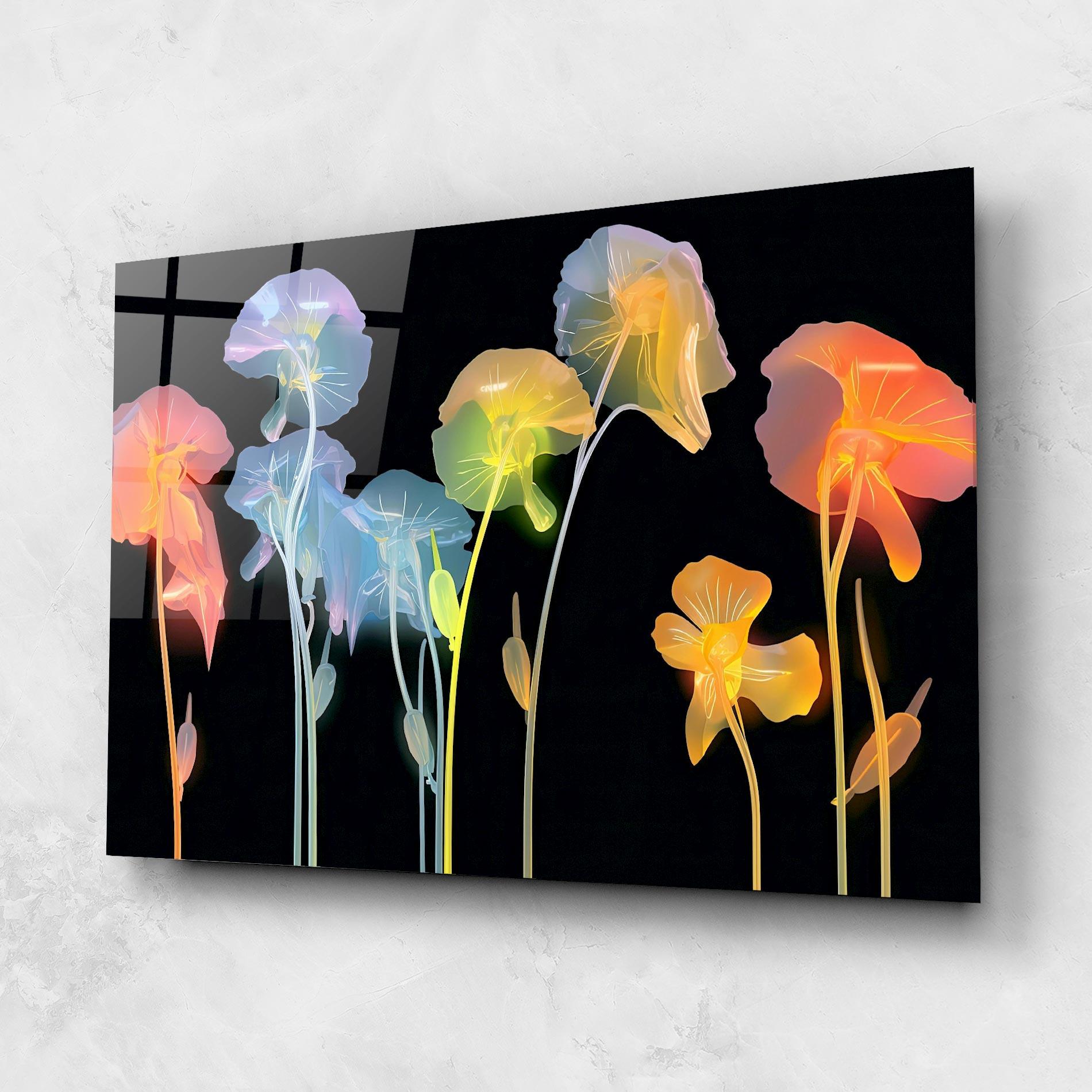 Glasbild Neon Poppy mockup 1