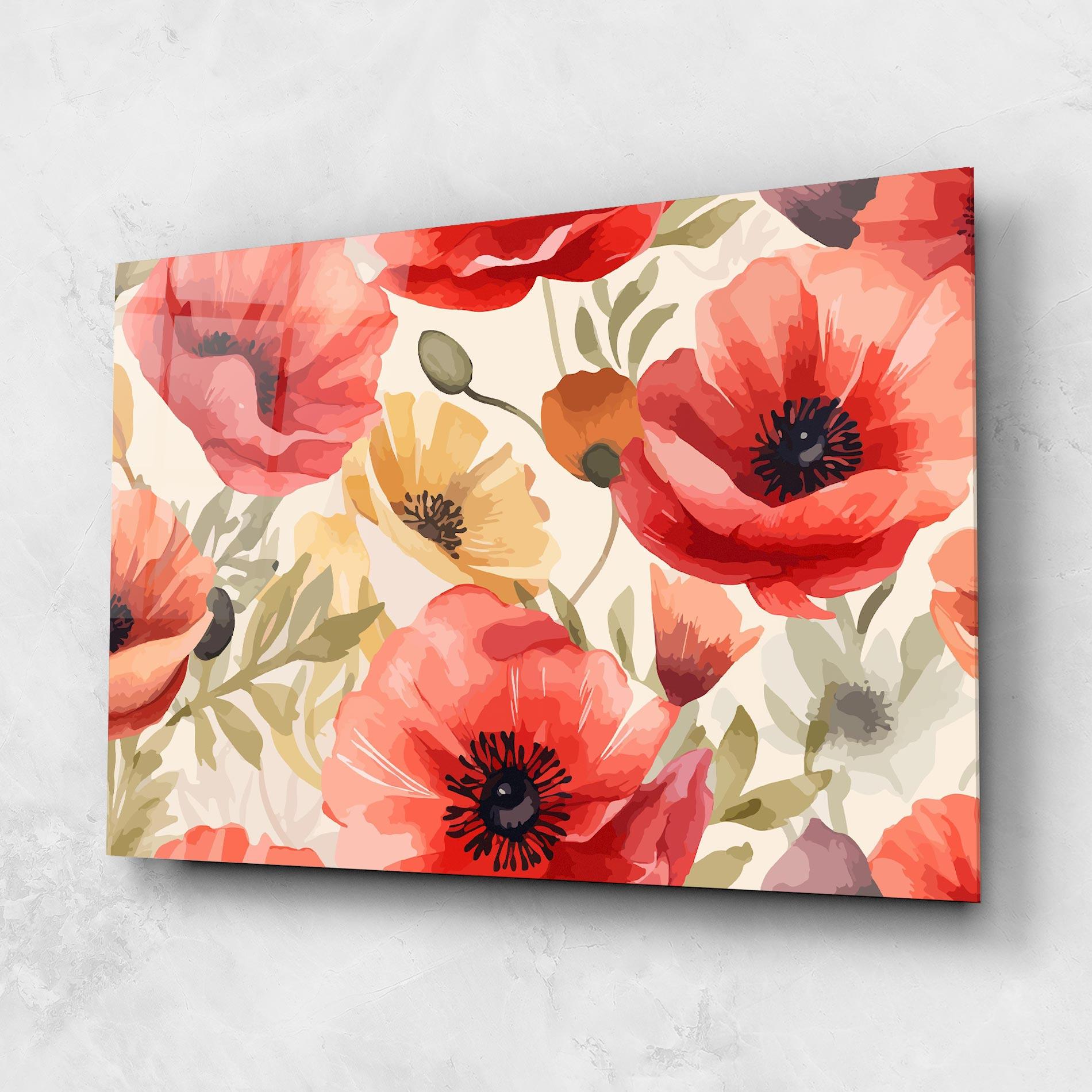 Glasbild Orange Red Poppy mockup 1