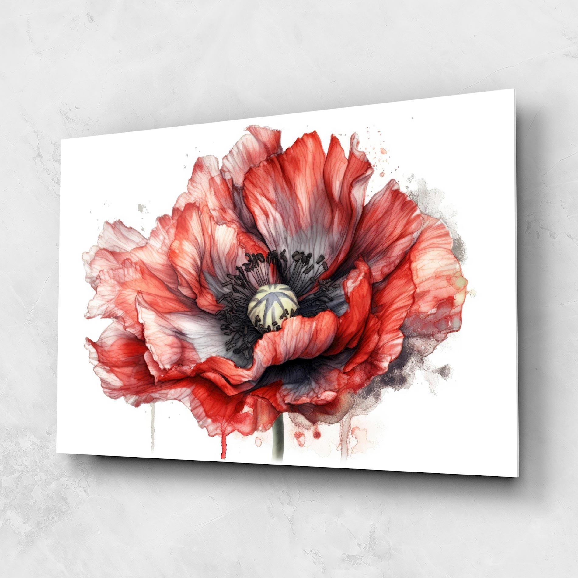 Glasbild Painted Red Poppy mockup 1