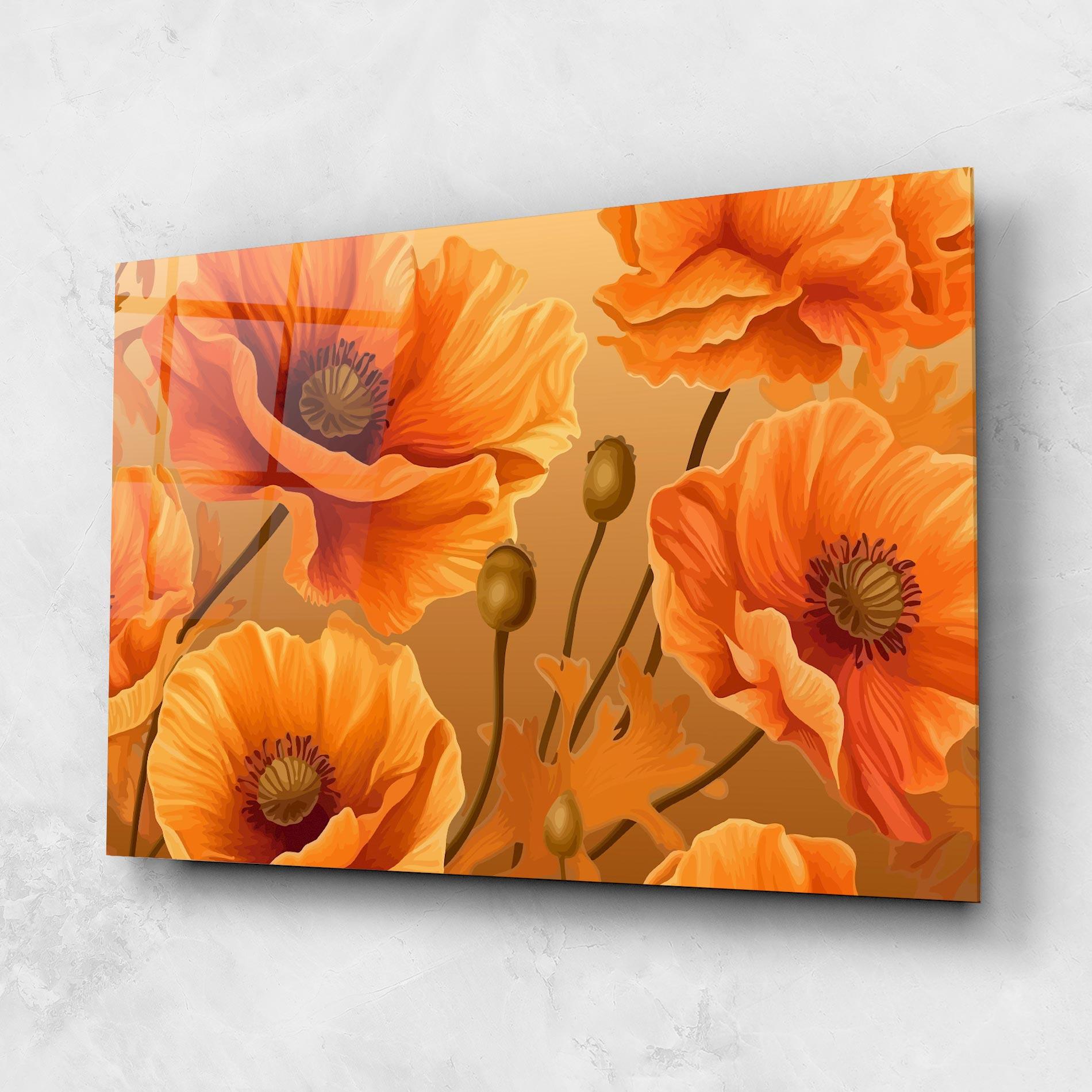 Glasbild Pastel Orange Poppy mockup 1