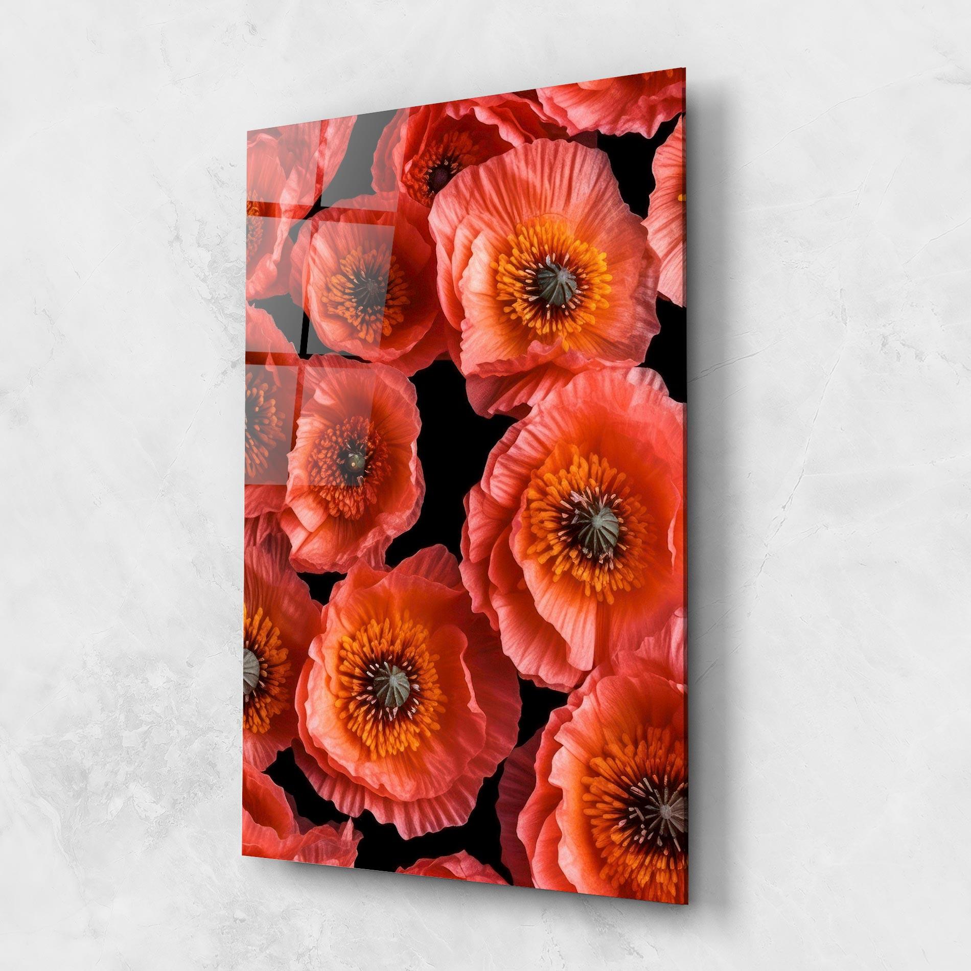 Glasbild Light Red Poppies mockup 1