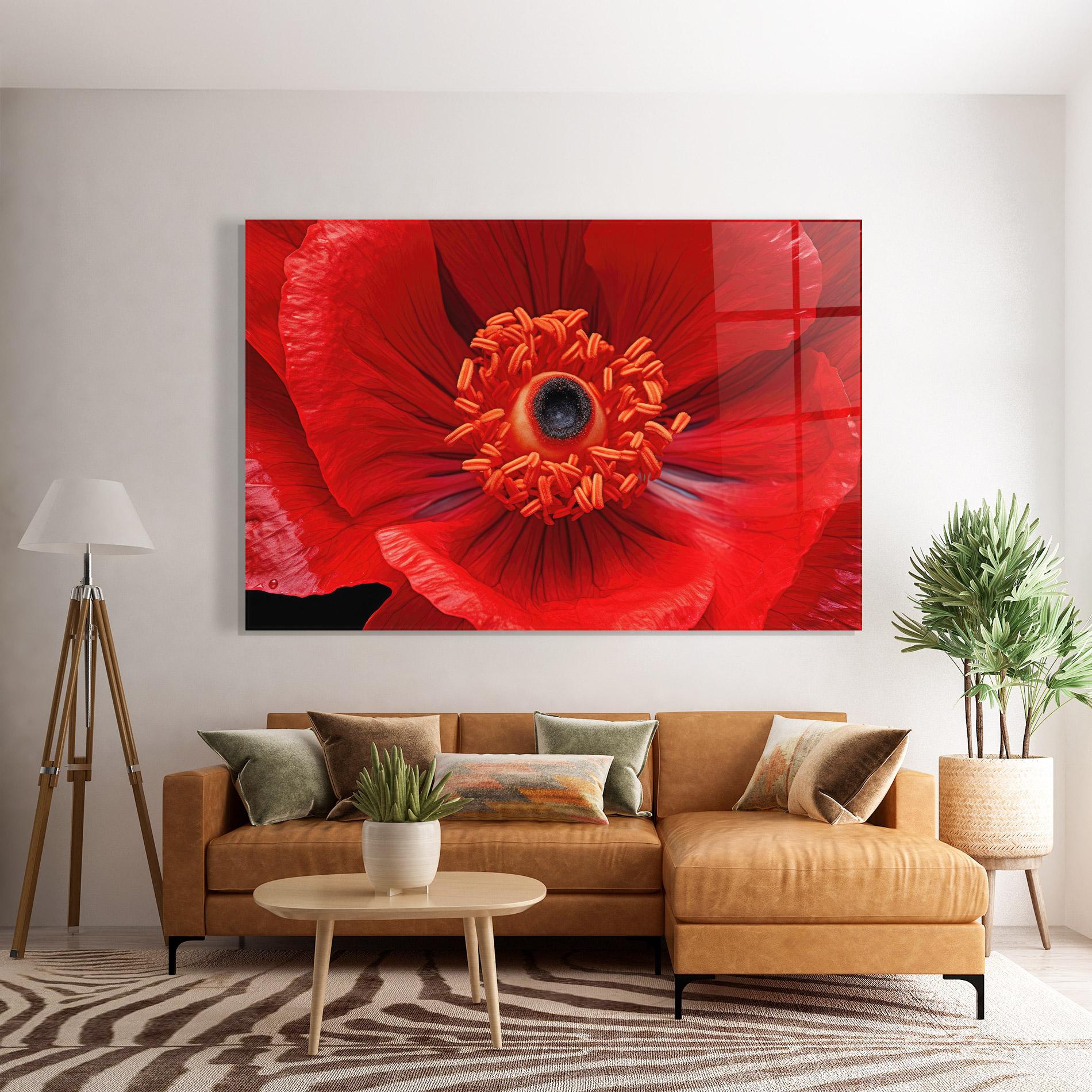 Glasbild Big Poppy Close Up mockup 7