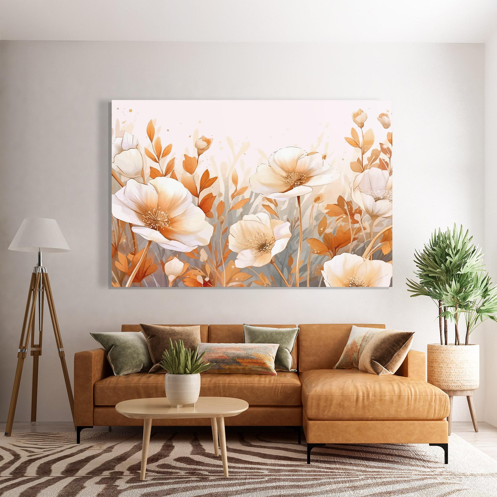 Glasbild Orange Cream Poppy mockup 7
