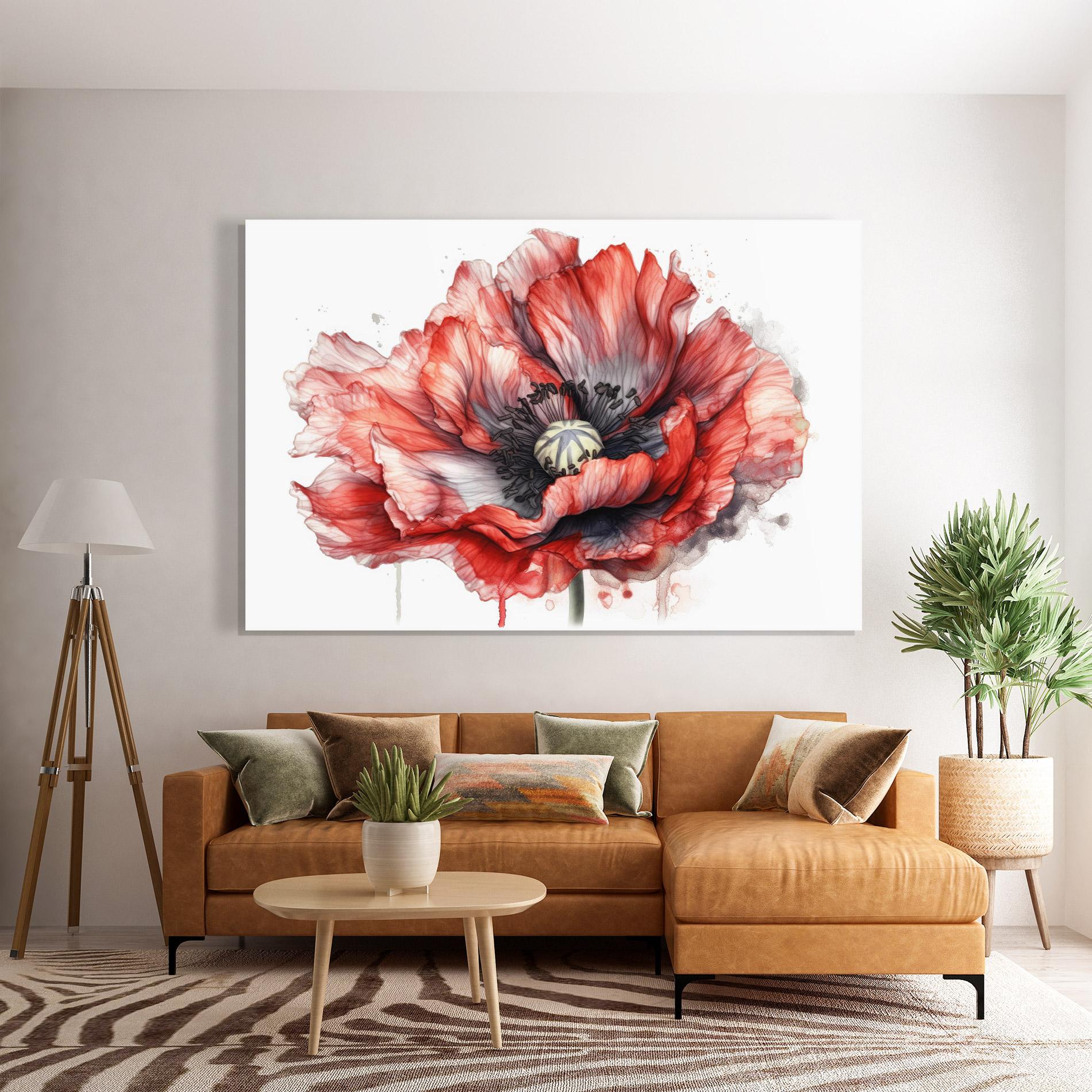 Glasbild Painted Red Poppy mockup 7