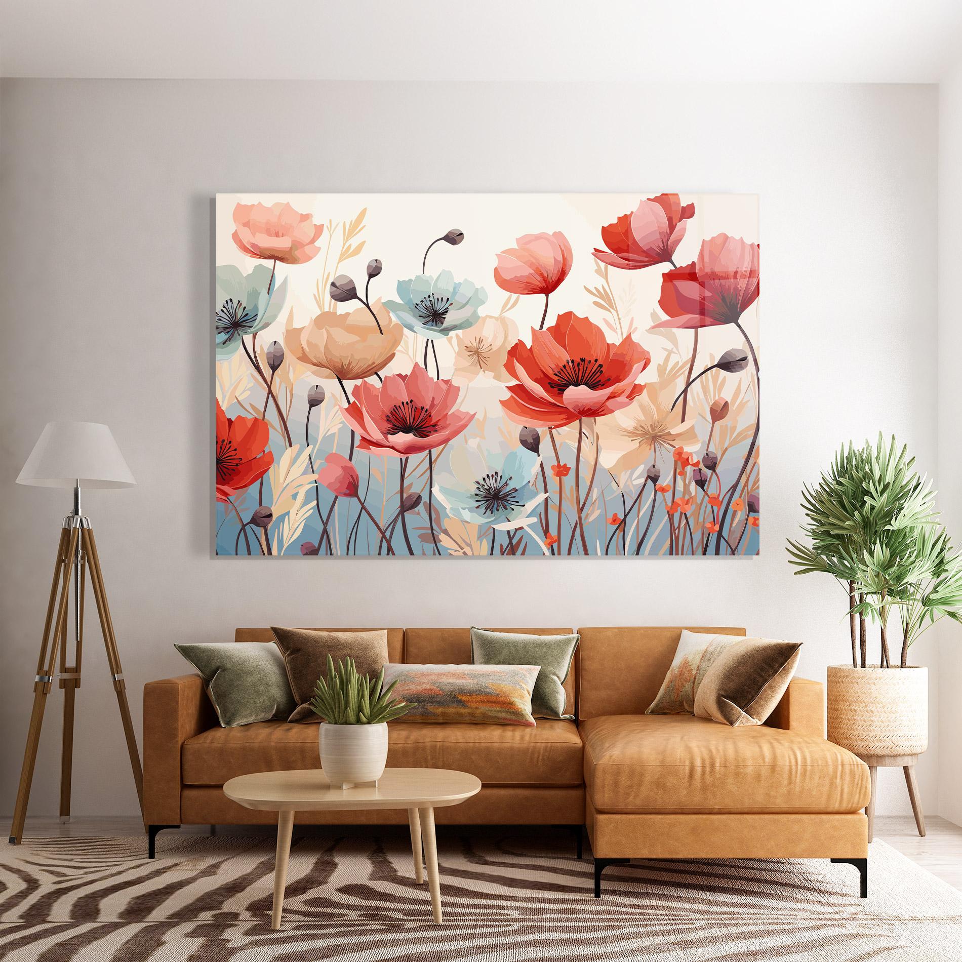 Glasbild Poppy Pretty Field mockup 7
