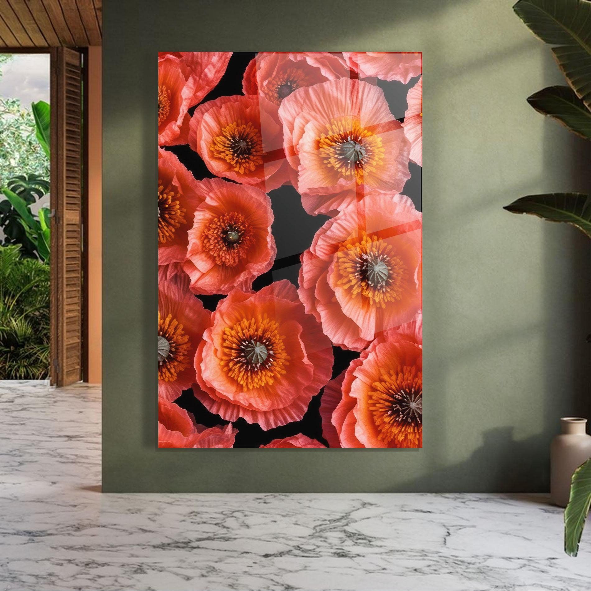 Glasbild Light Red Poppies mockup 7