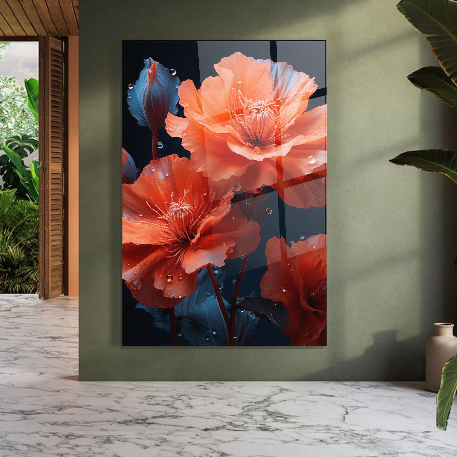 Glasbild Orange Poppy mockup 7
