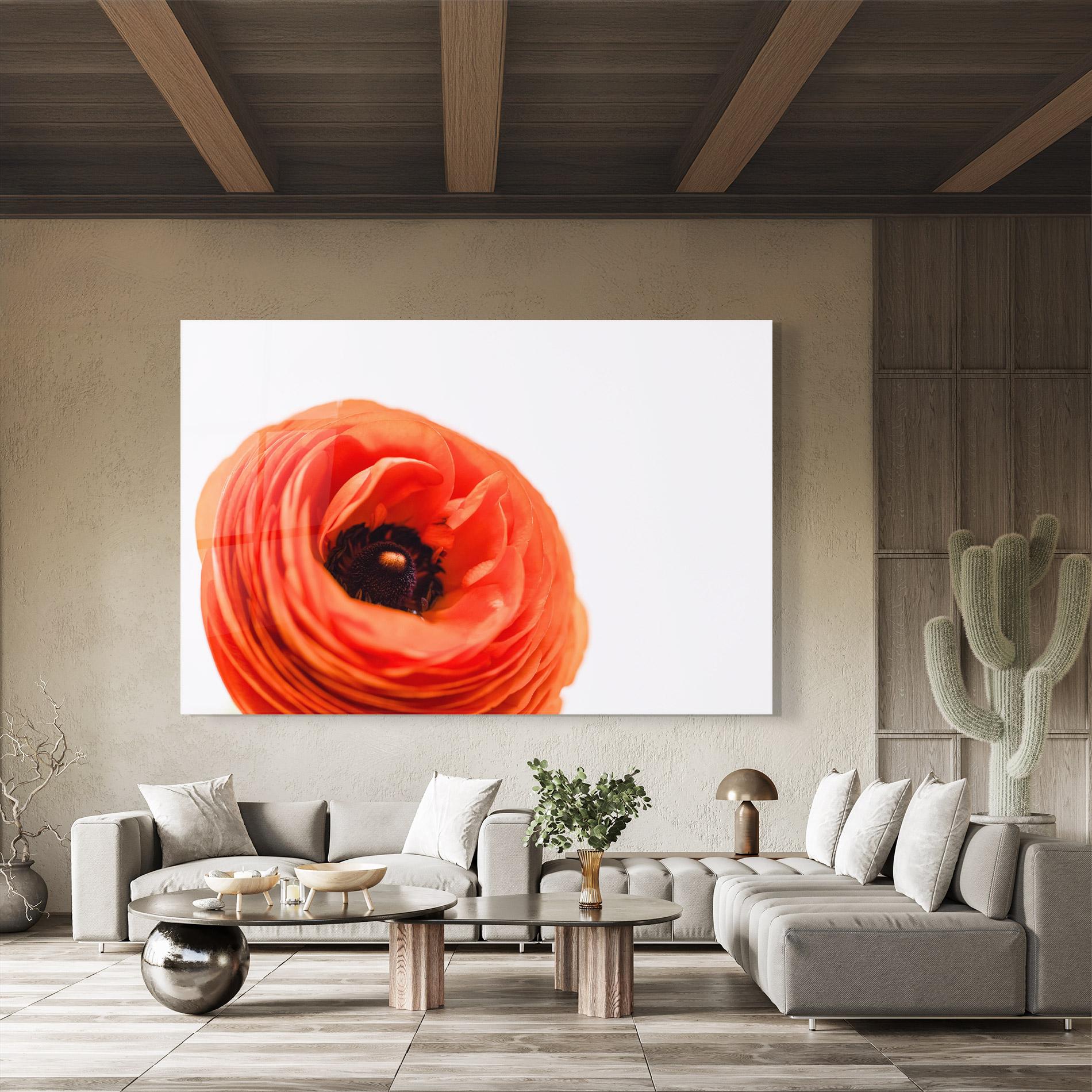 Glasbild Pretty Red Poppy mockup 8