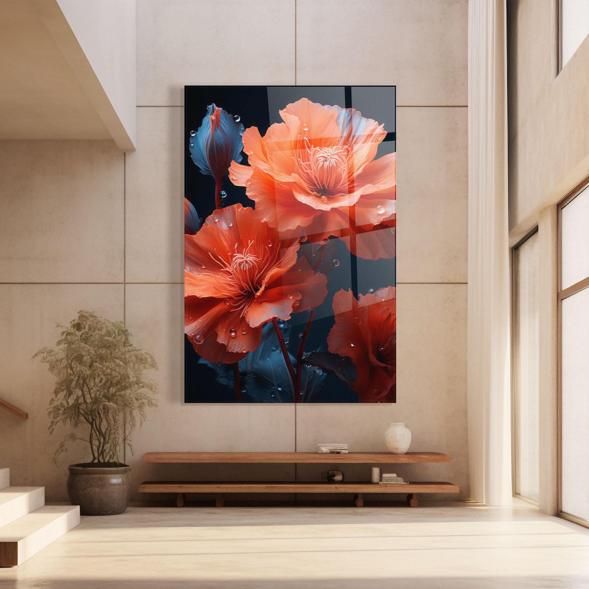 Glasbild Orange Poppy mockup 8