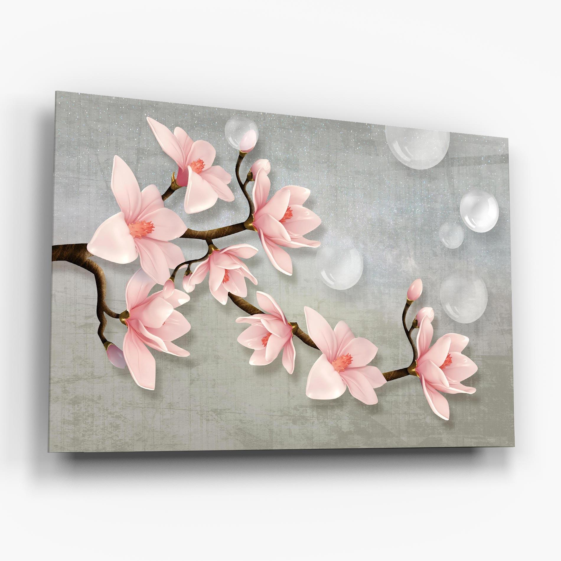 Glasbild Pink Magnolia mockup 6