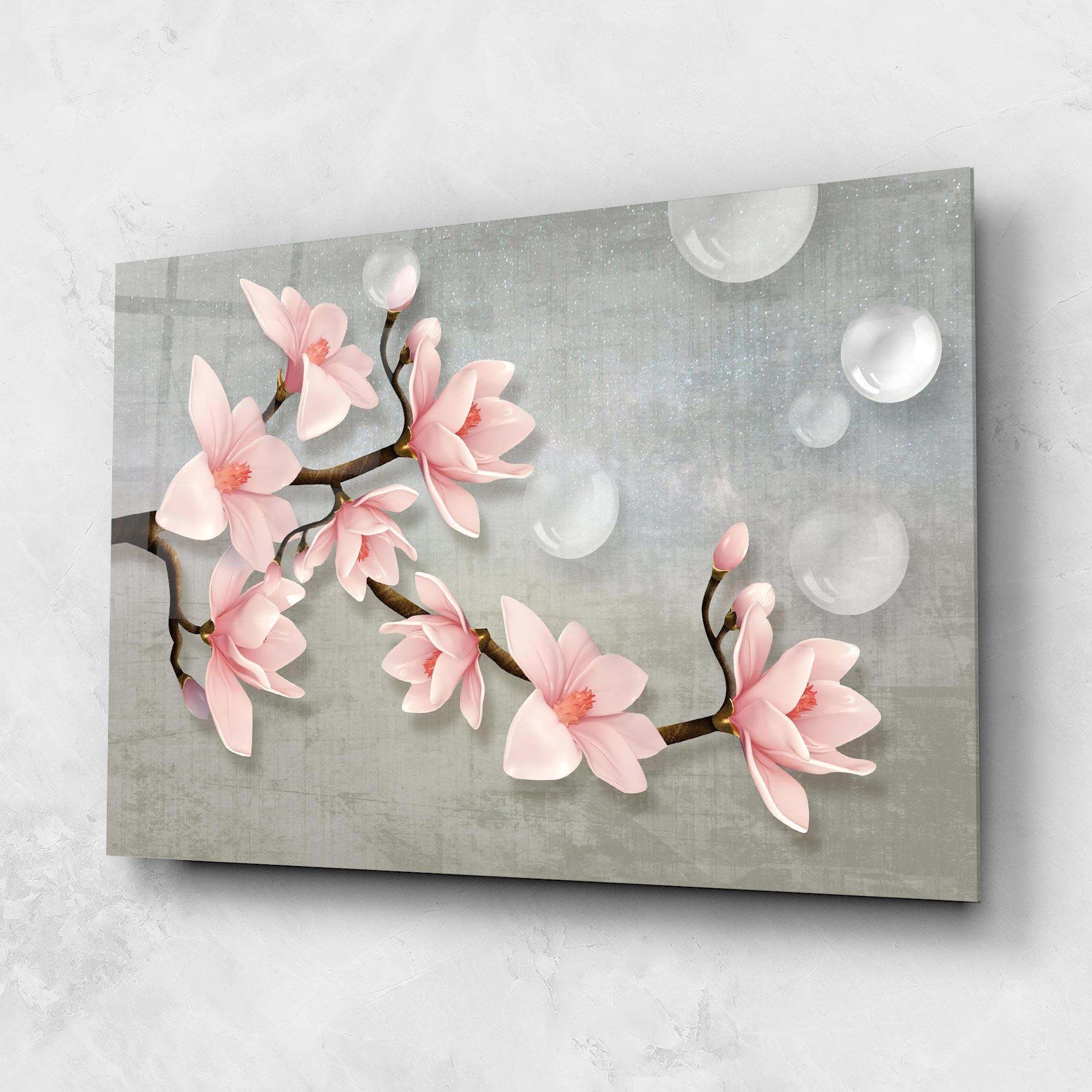 Glasbild Pink Magnolia mockup 1