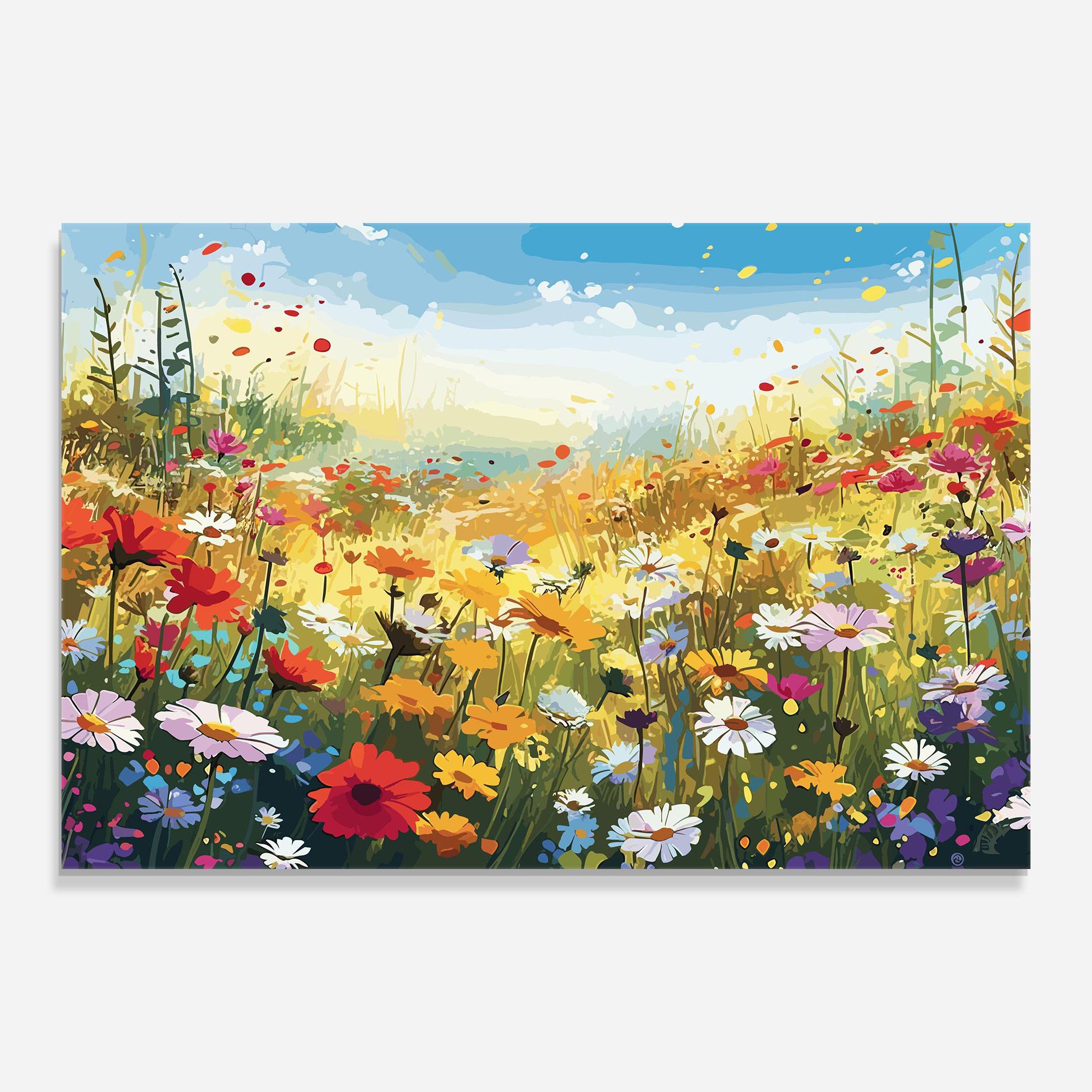 Glasbild Colorful Daisy Mix mockup 0