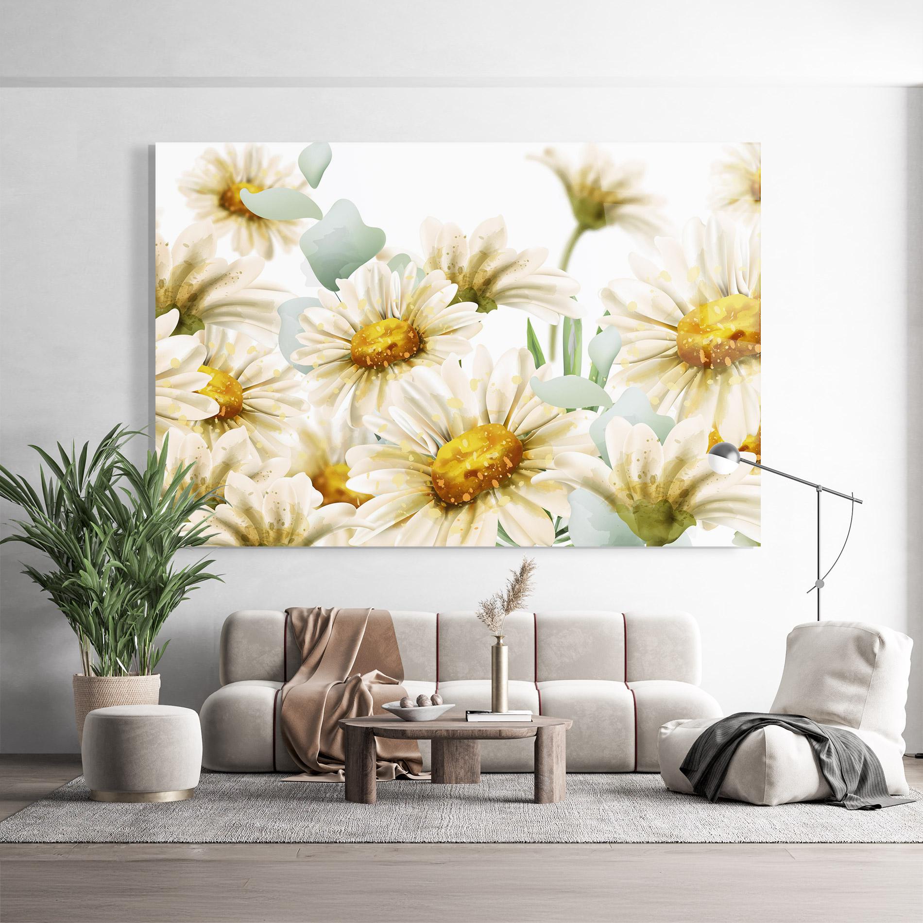 Glasbild Beautiful Daisy Art mockup 9