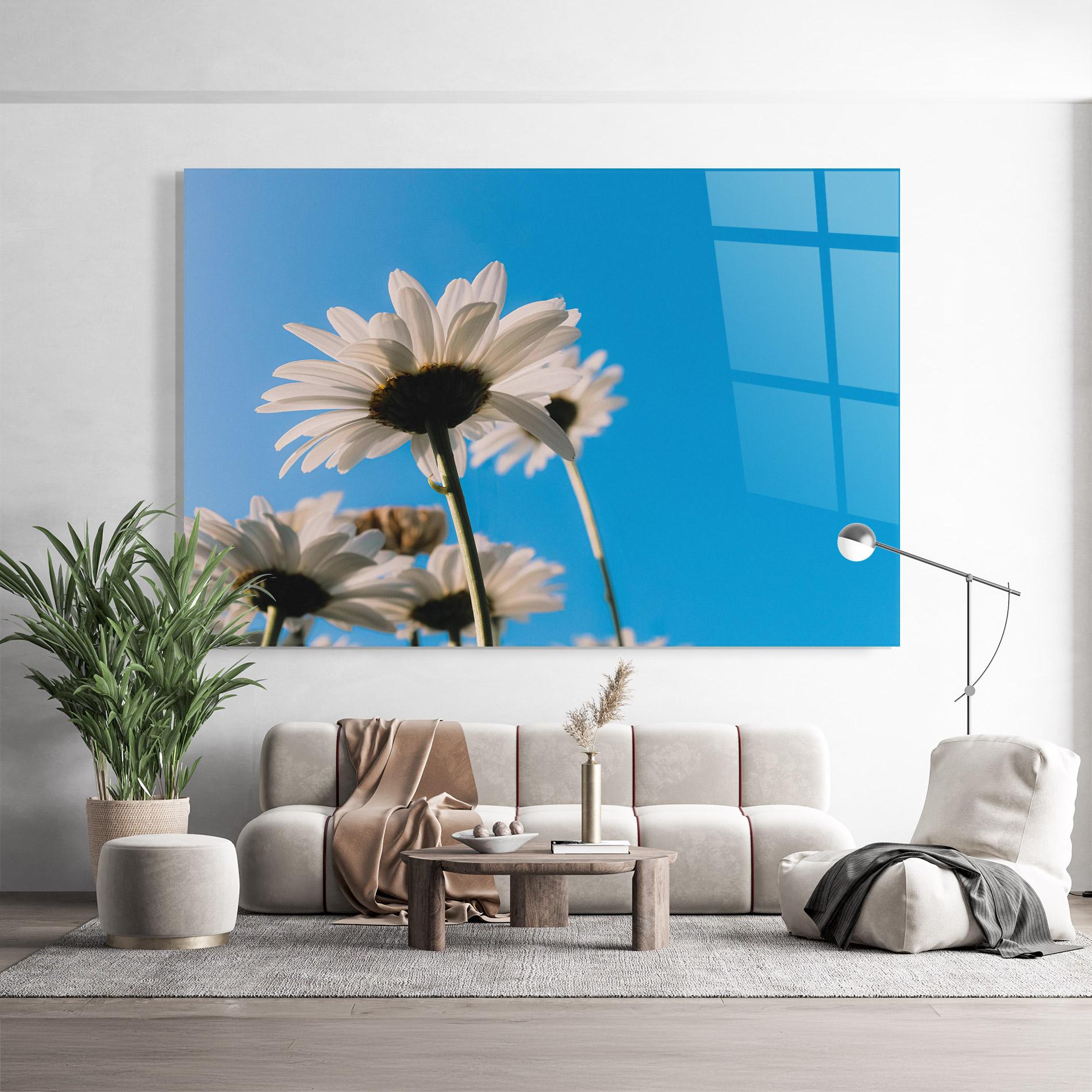 Glasbild Blue Sky Daisy mockup 9