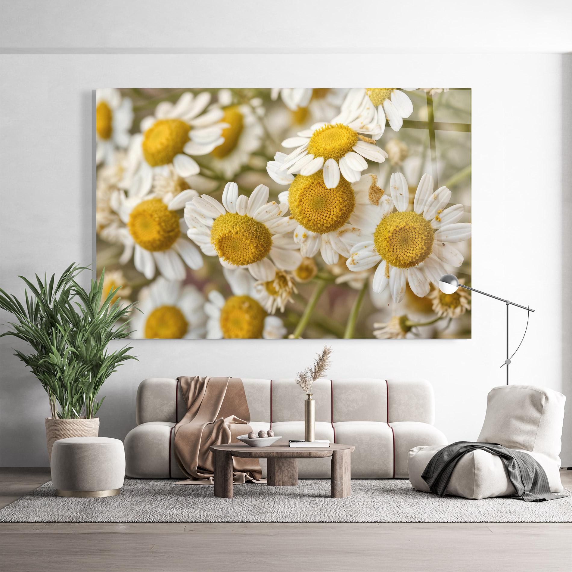 Glasbild Daisy Wall mockup 9