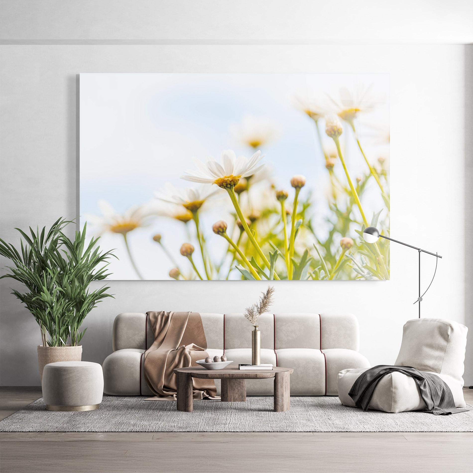 Glasbild Dreamy Daisy mockup 9