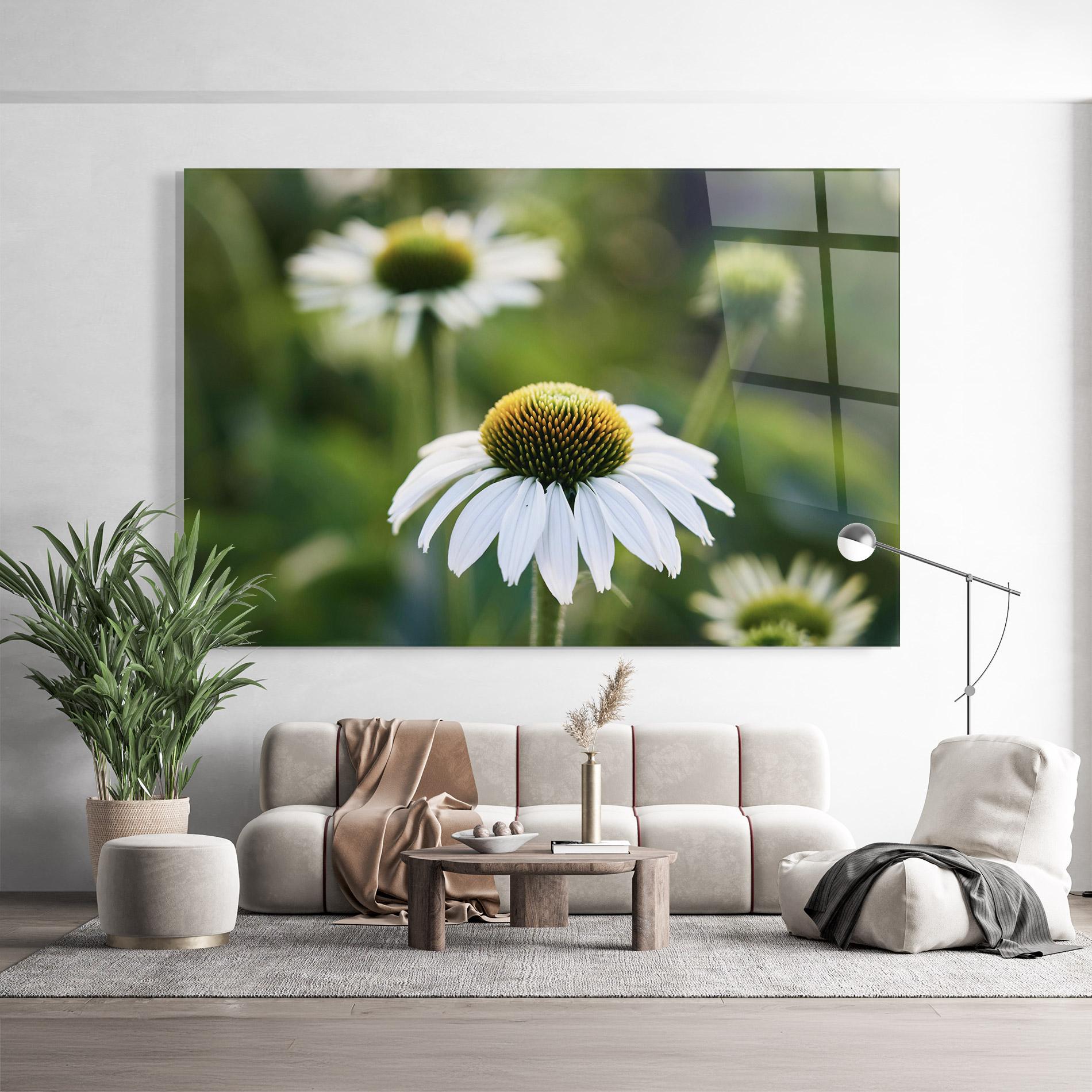 Glasbild Small Green Daisy mockup 9