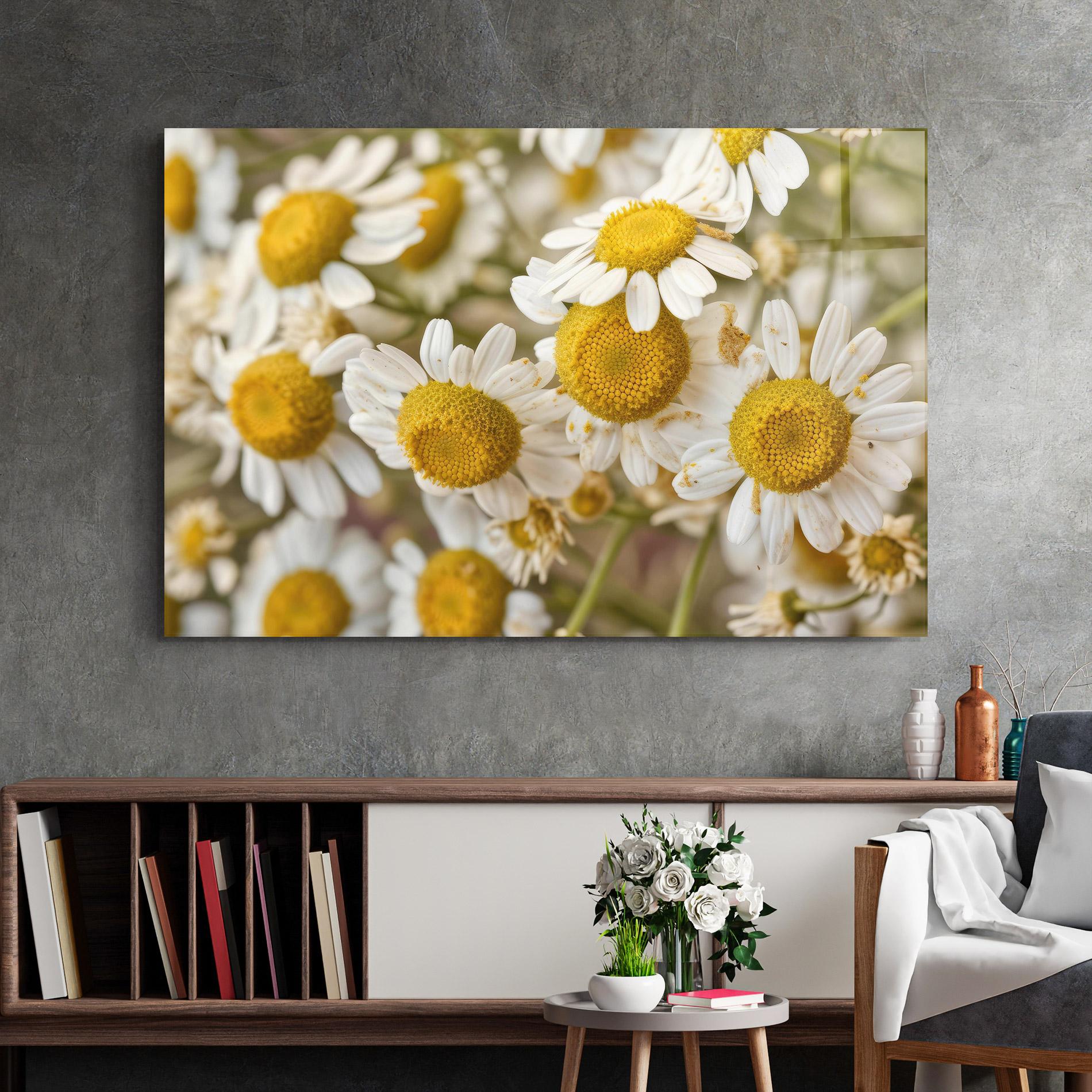 Glasbild Daisy Wall mockup 2