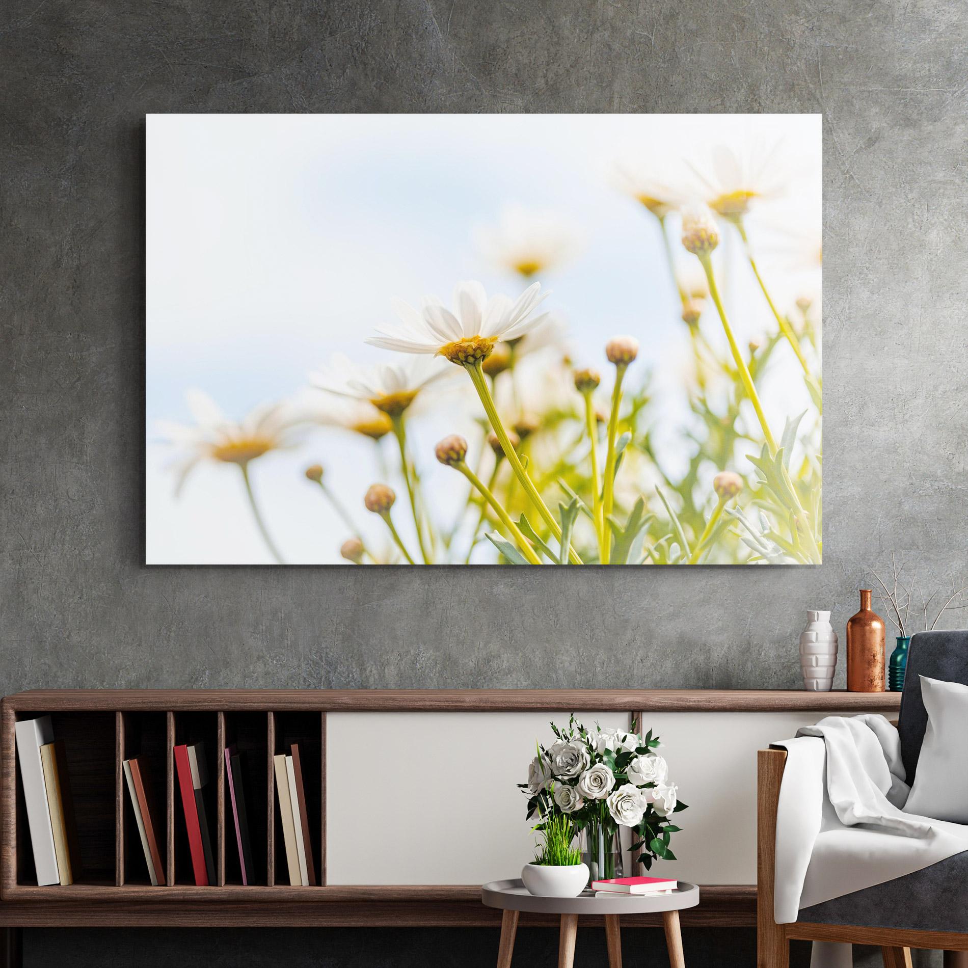 Glasbild Dreamy Daisy mockup 2