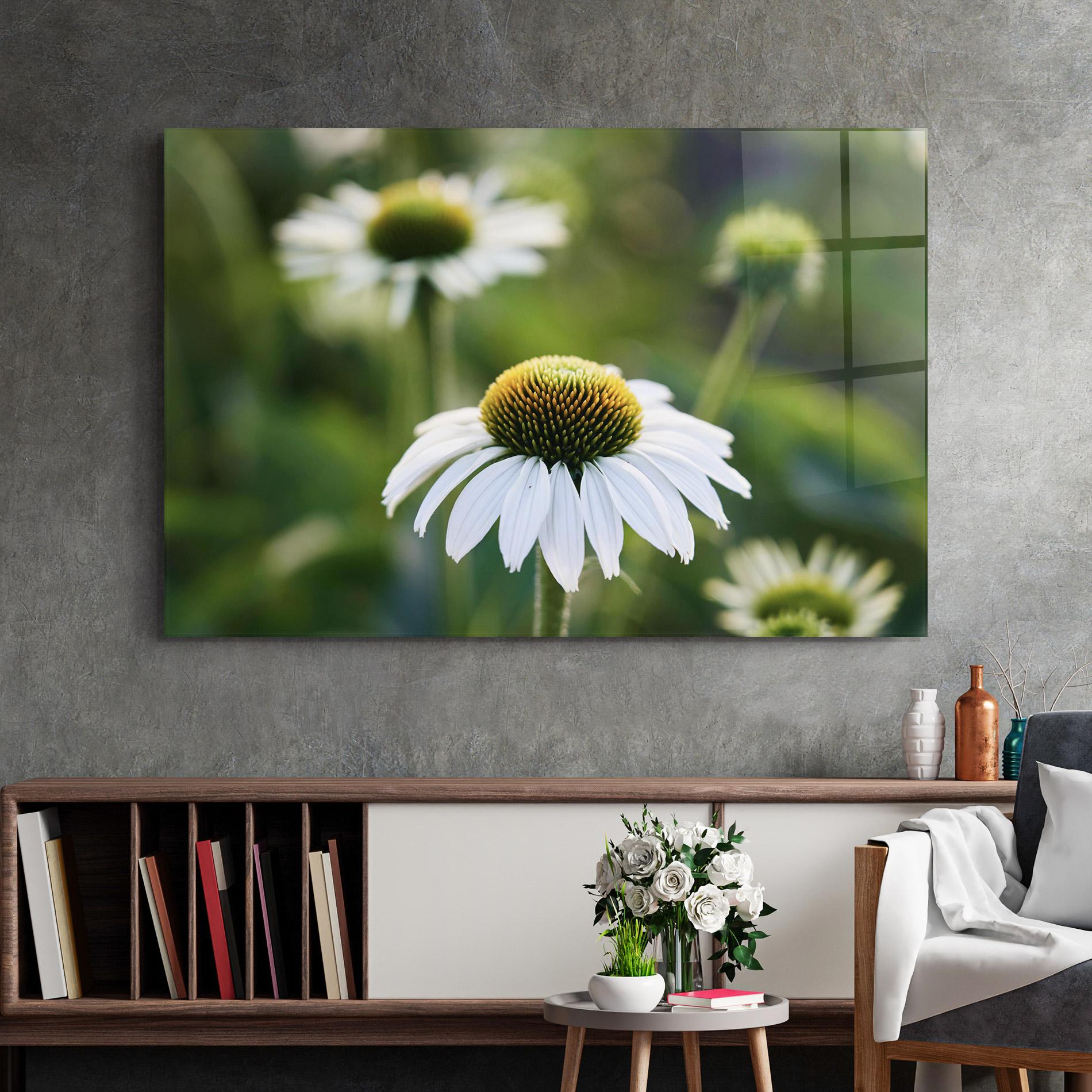 Glasbild Small Green Daisy mockup 2