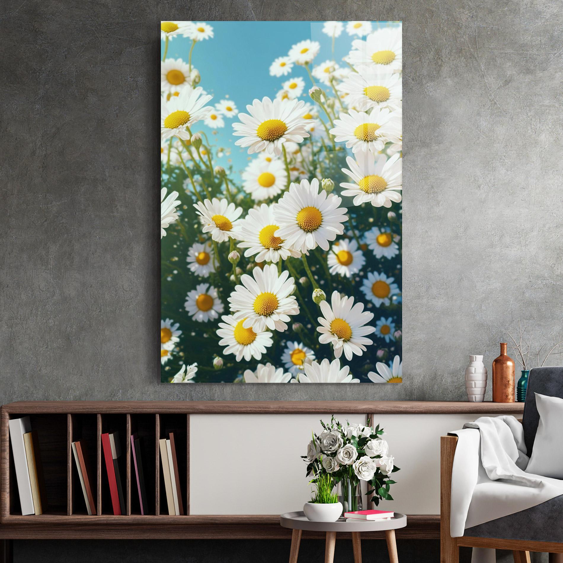 Glasbild Daisy Field View mockup 2