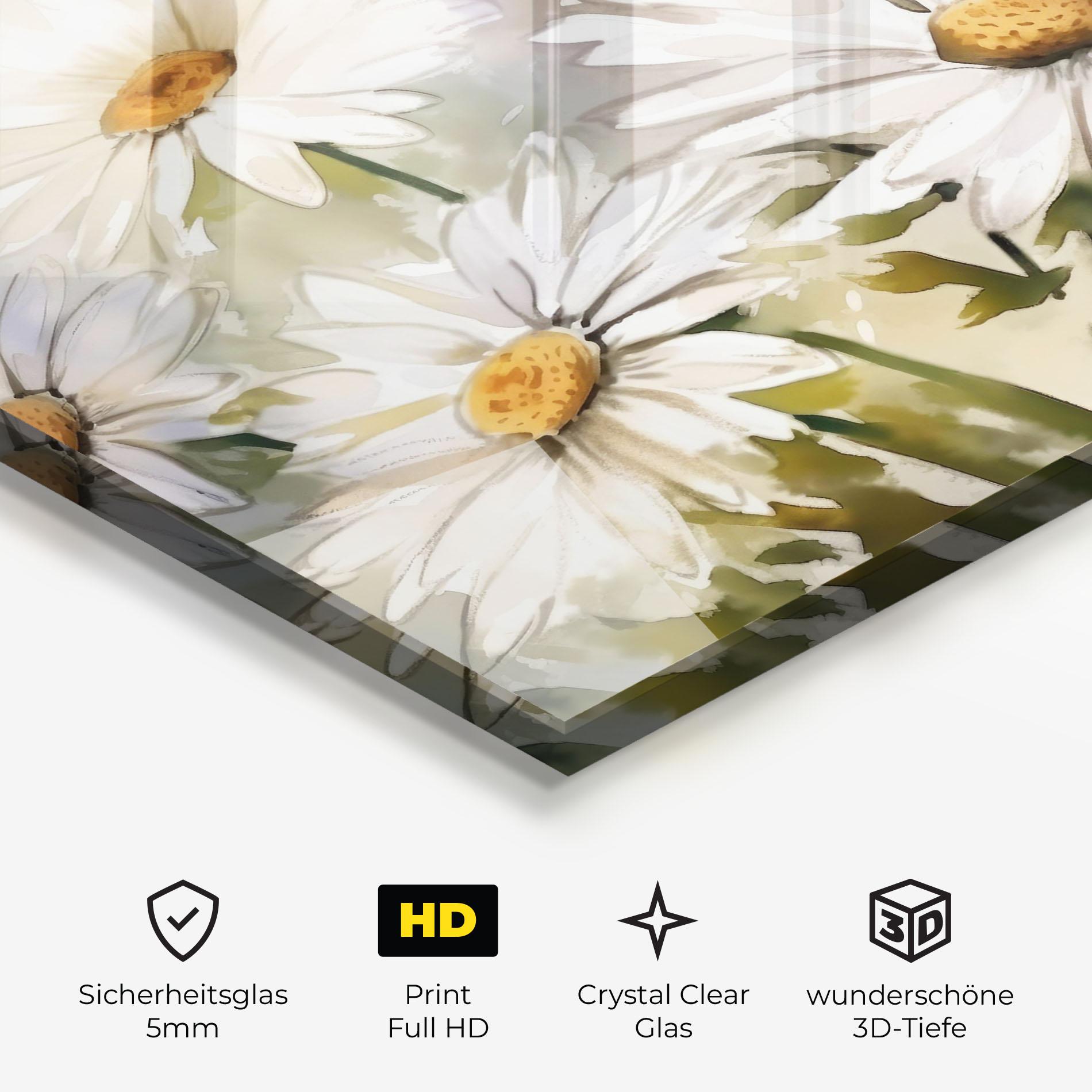 Glasbild Daisy Painting mockup 3