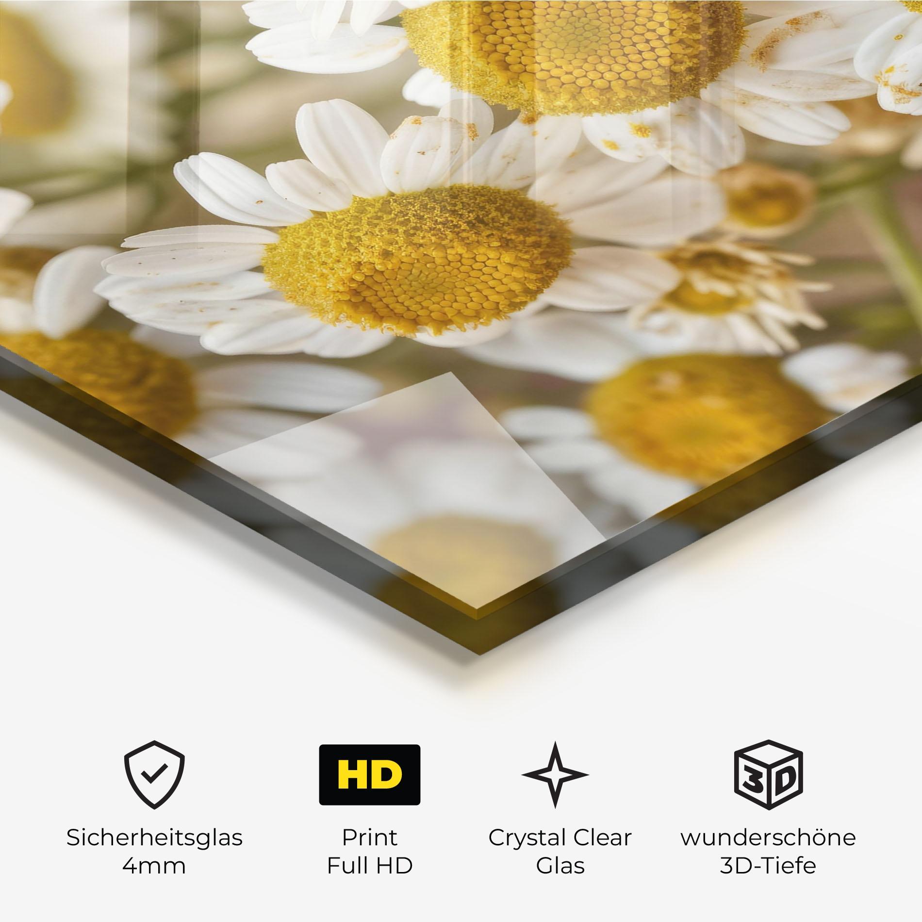 Glasbild Daisy Wall mockup 3