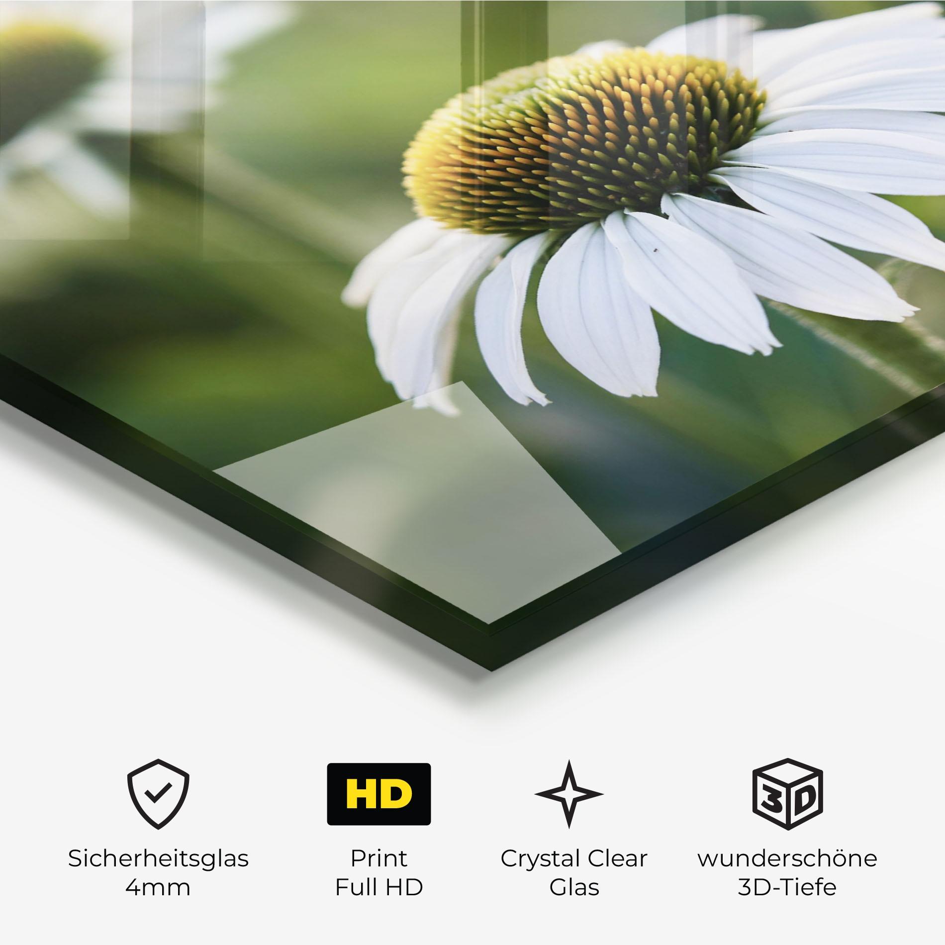 Glasbild Small Green Daisy mockup 3