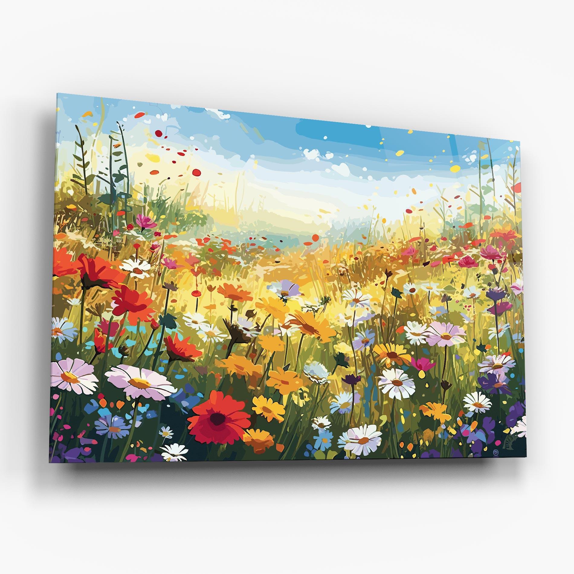 Glasbild Colorful Daisy Mix mockup 6