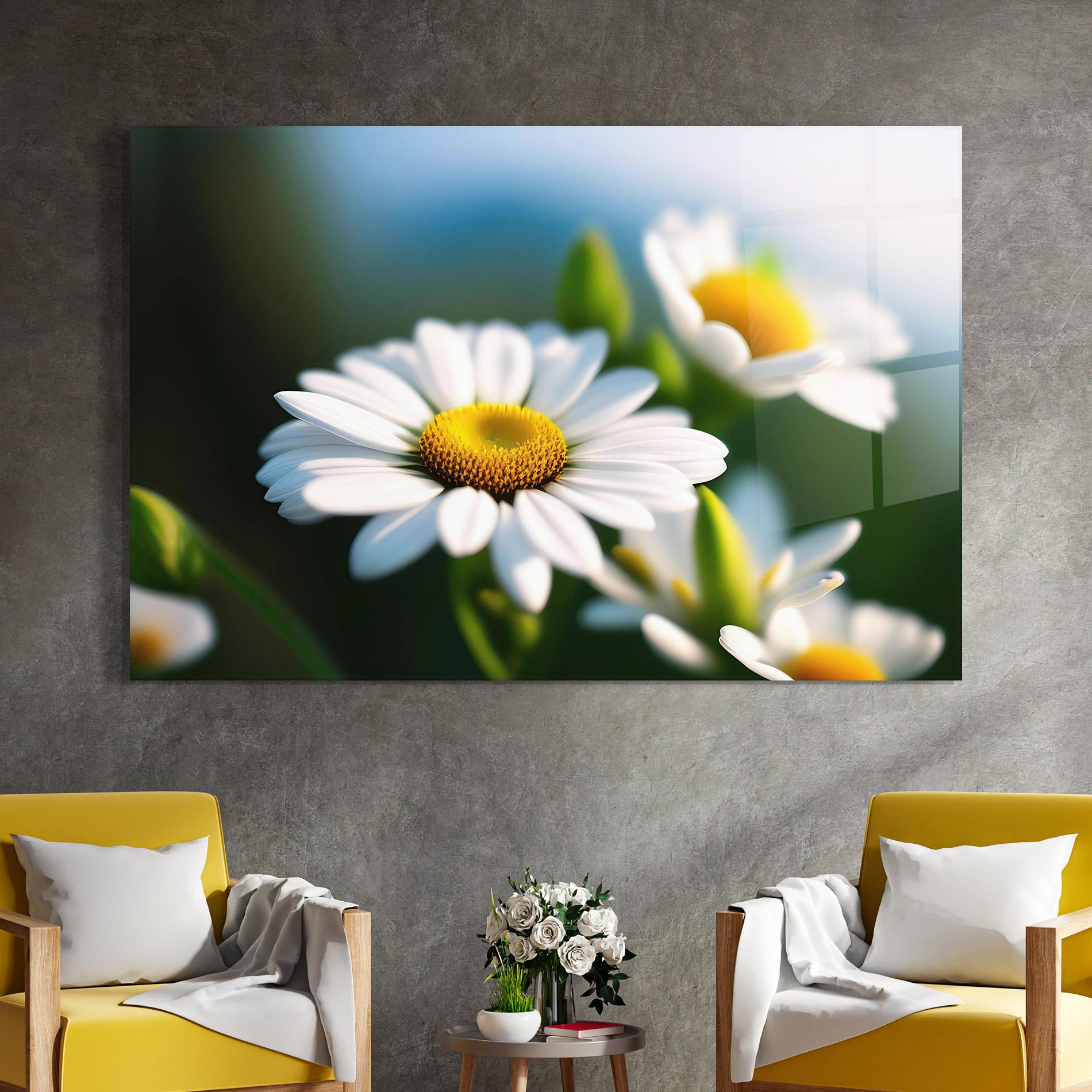 Glasbild Daisy In The Sun mockup 4