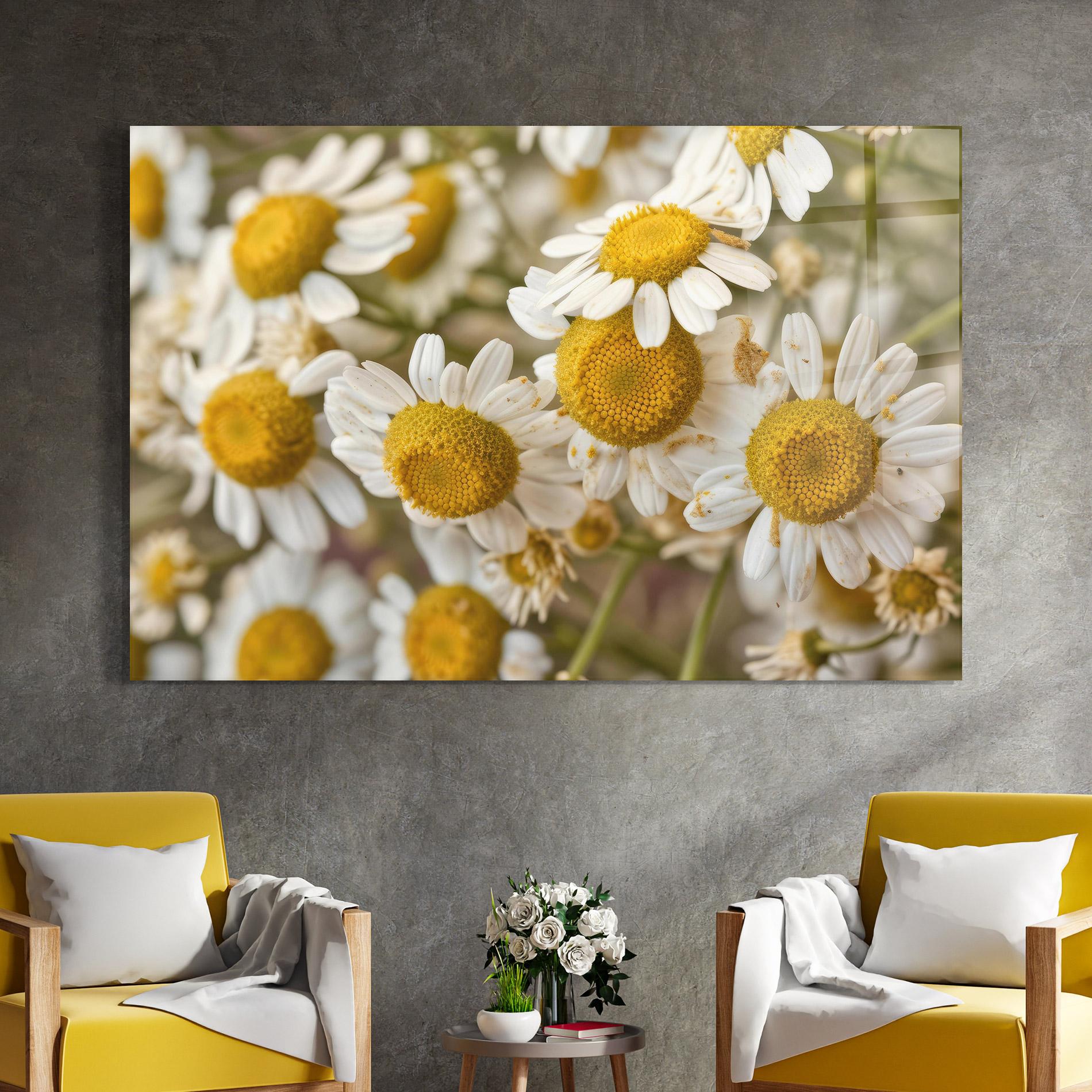 Glasbild Daisy Wall mockup 4