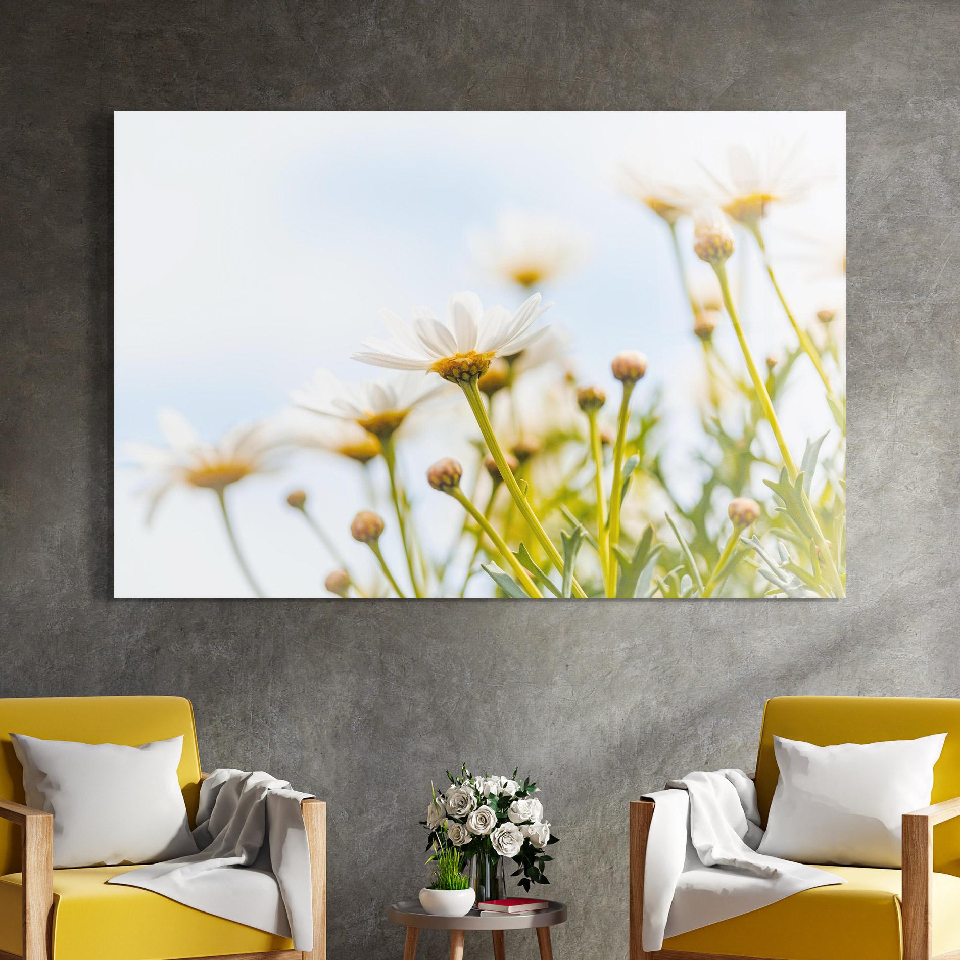 Glasbild Dreamy Daisy mockup 4