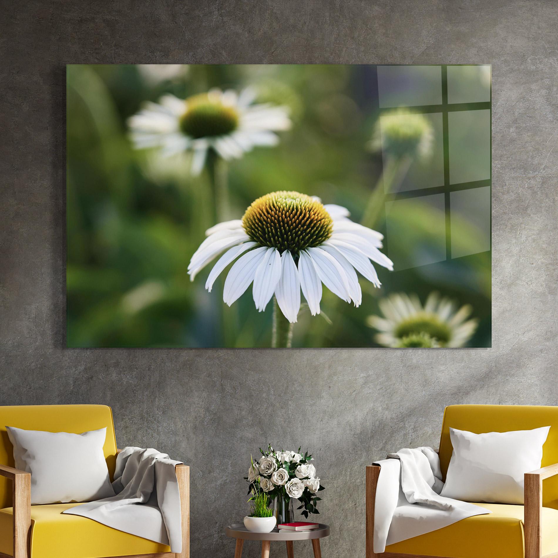 Glasbild Small Green Daisy mockup 4