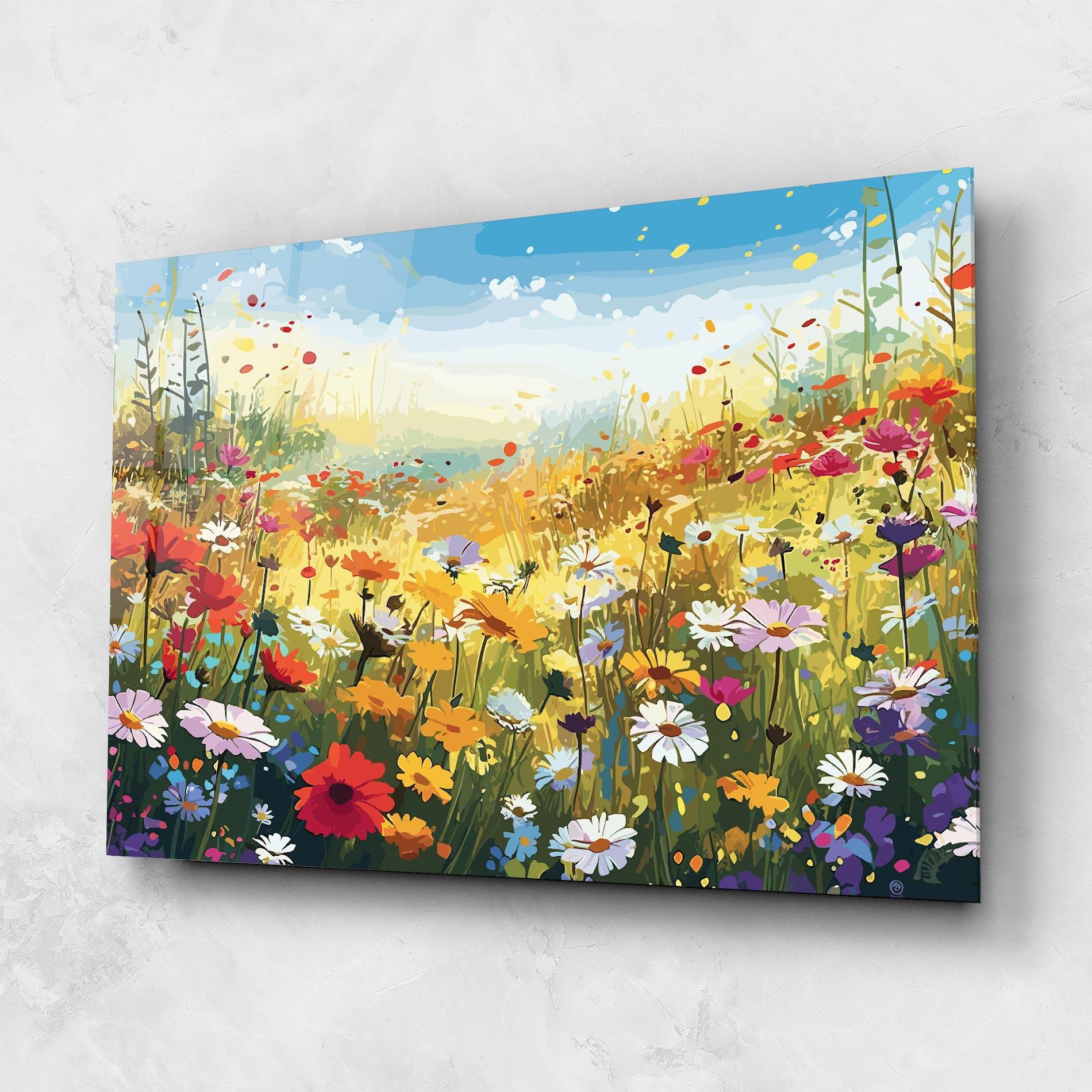 Glasbild Colorful Daisy Mix mockup 1