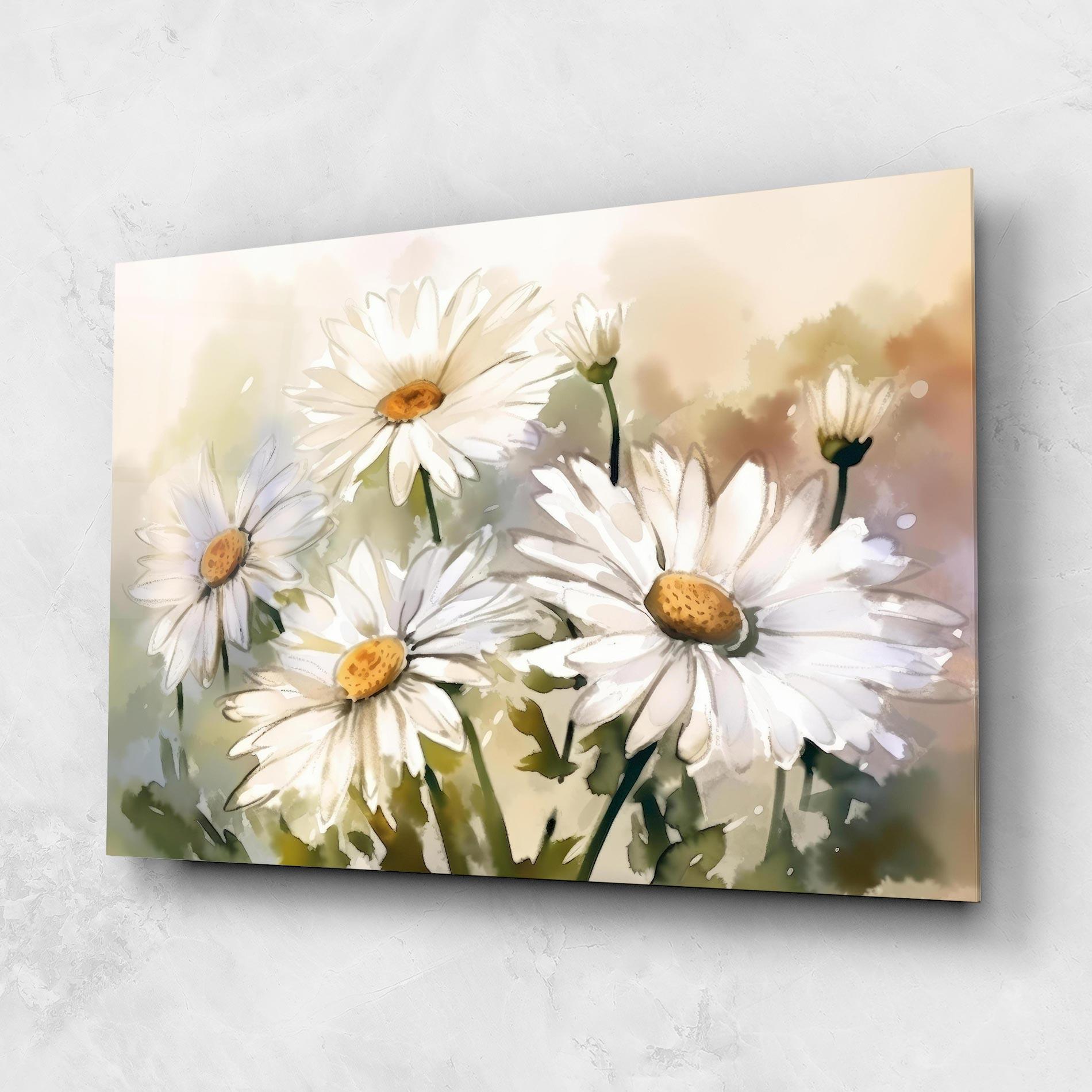 Glasbild Daisy Painting mockup 1