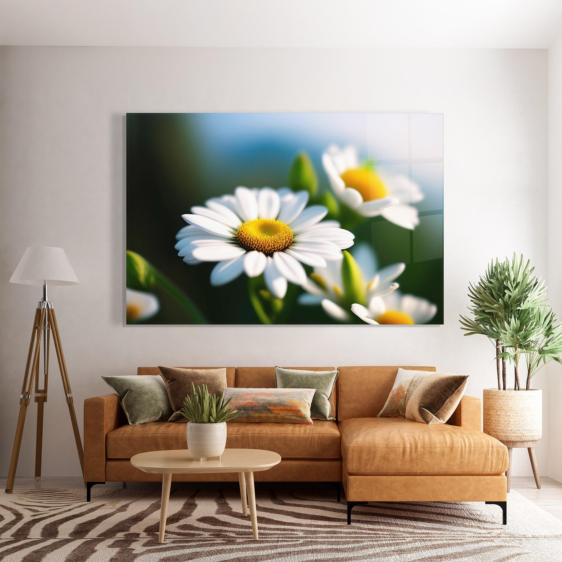 Glasbild Daisy In The Sun mockup 7